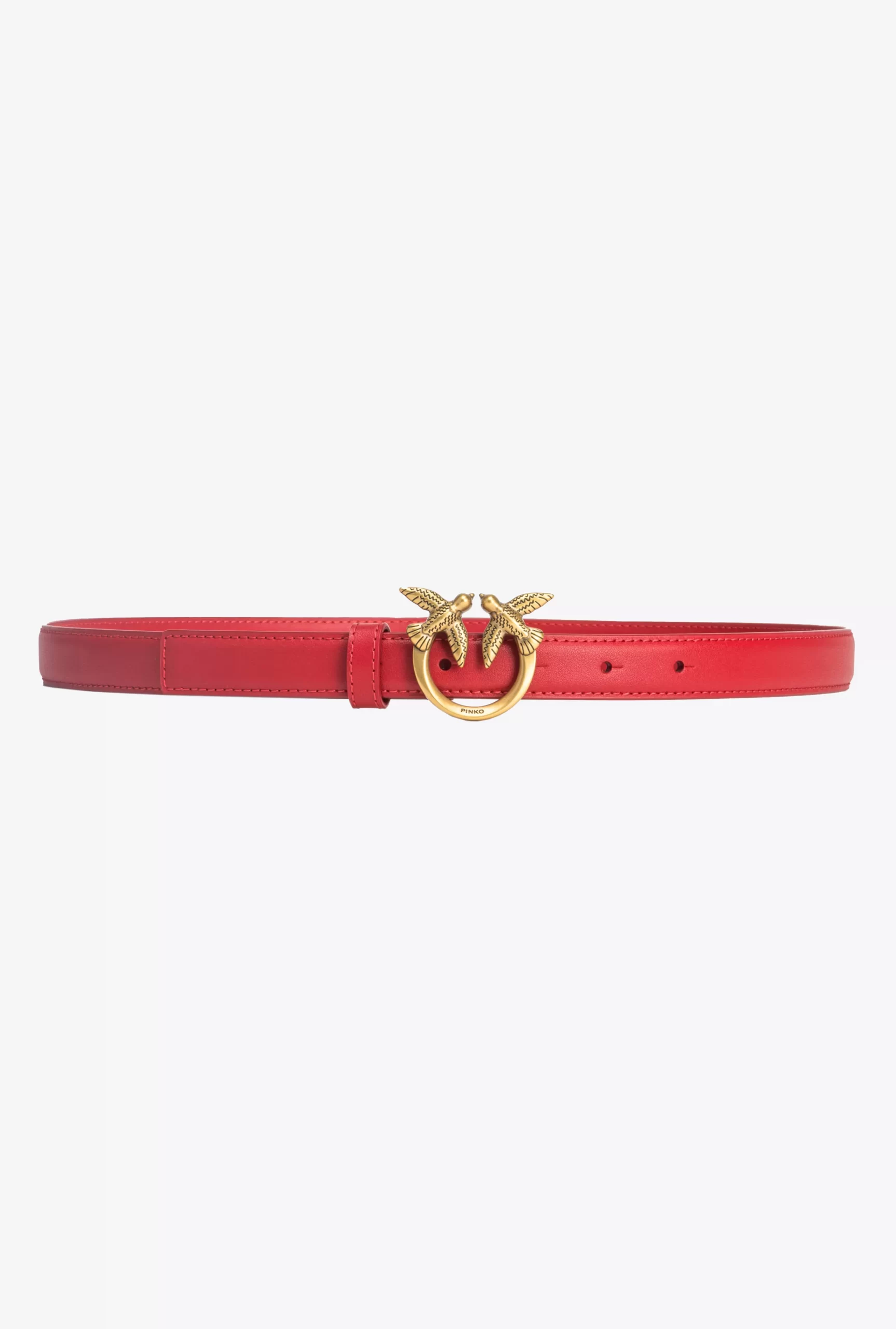 PINKO Love Birds Thin Leather Belt 2cm Cheap