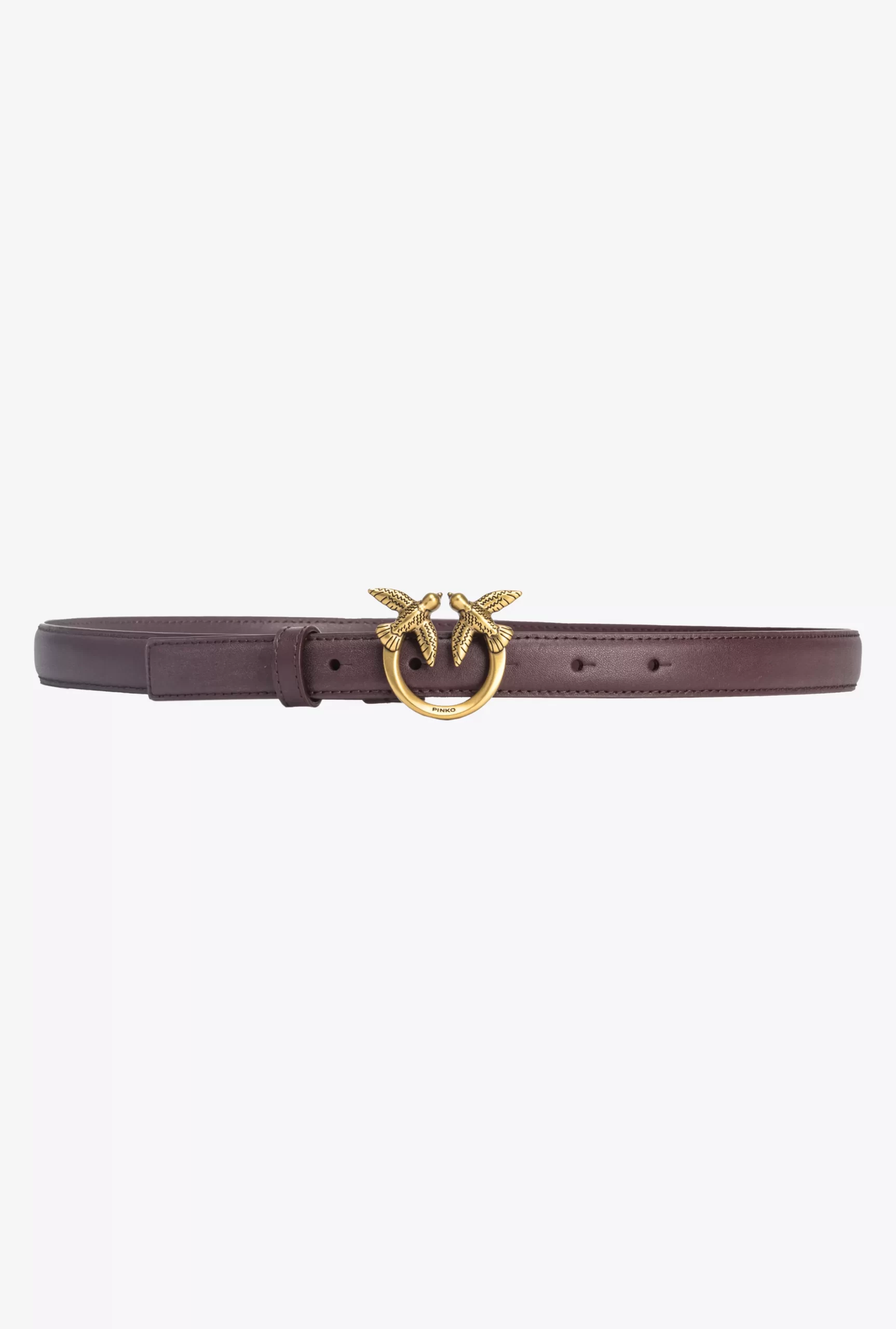 PINKO Love Birds Thin Leather Belt 2cm Best Sale