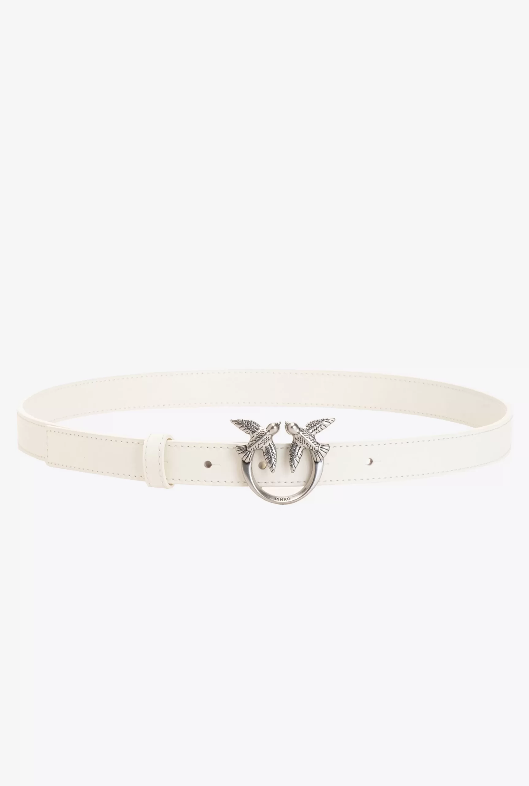 PINKO Love Birds Thin Leather Belt Outlet