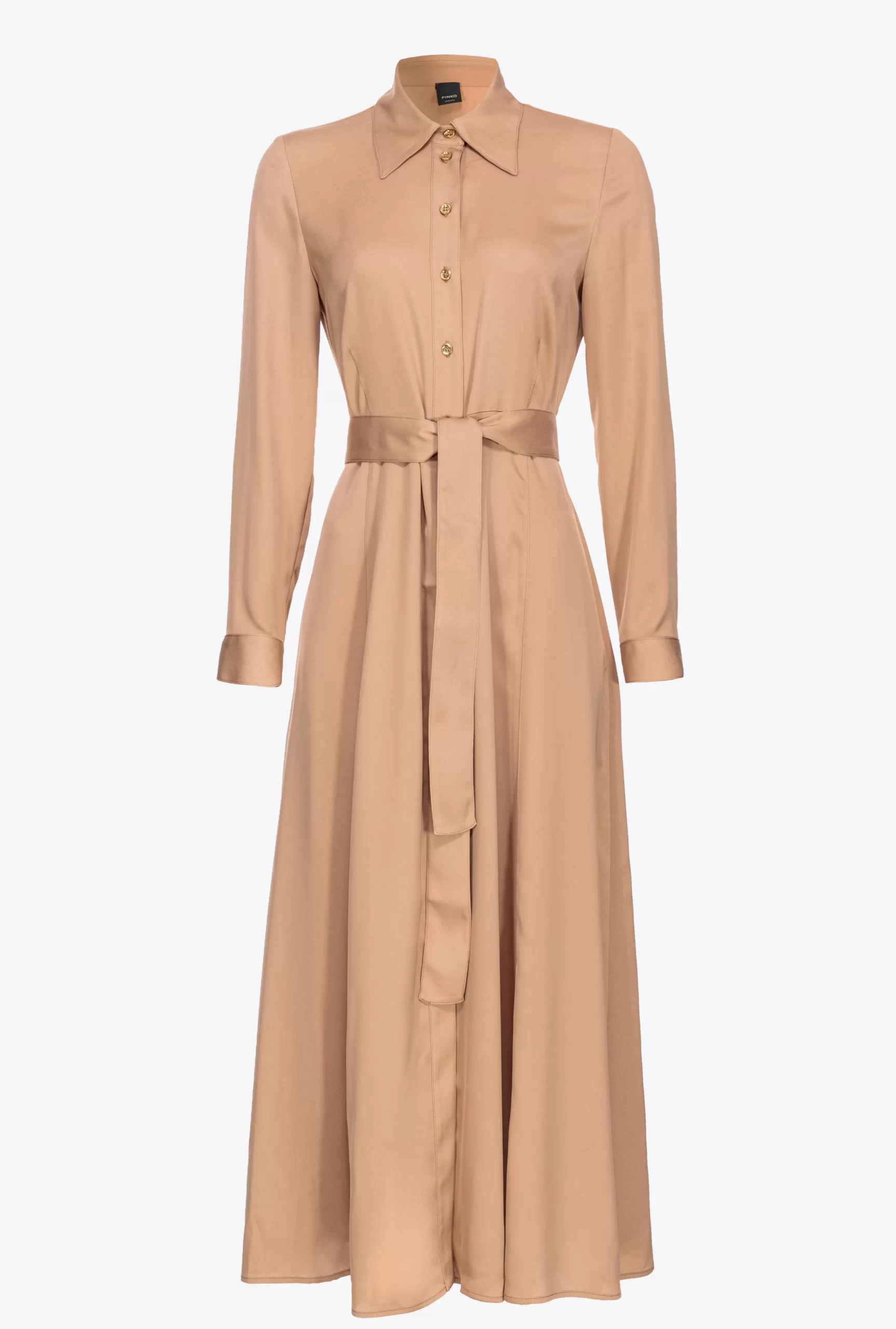 PINKO Matte Satin Shirt Dress Store