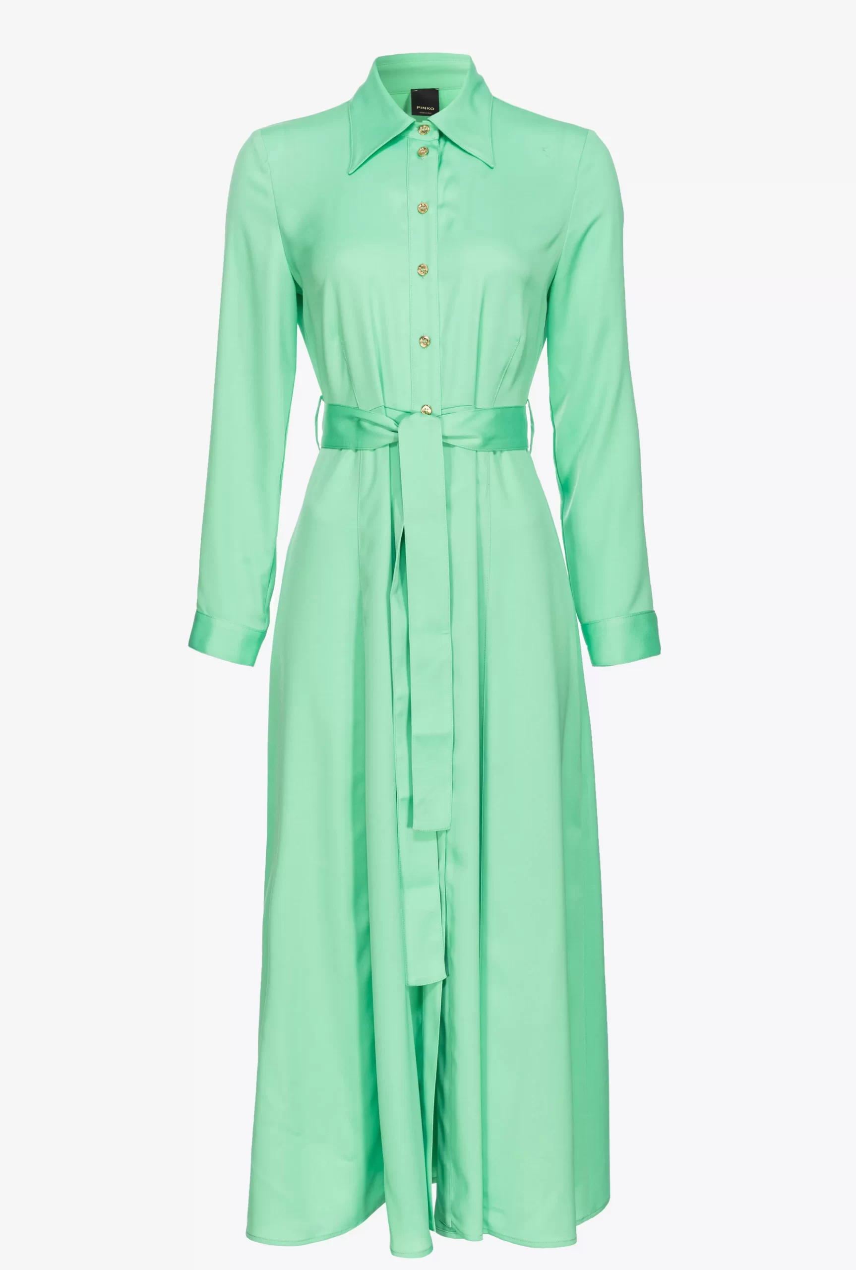 PINKO Matte Satin Shirt Dress Outlet