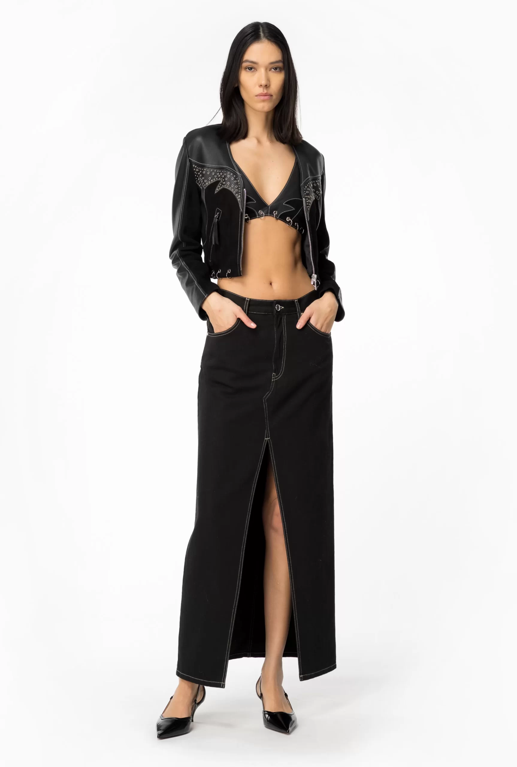 PINKO Maxi Skirt With Slit Flash Sale