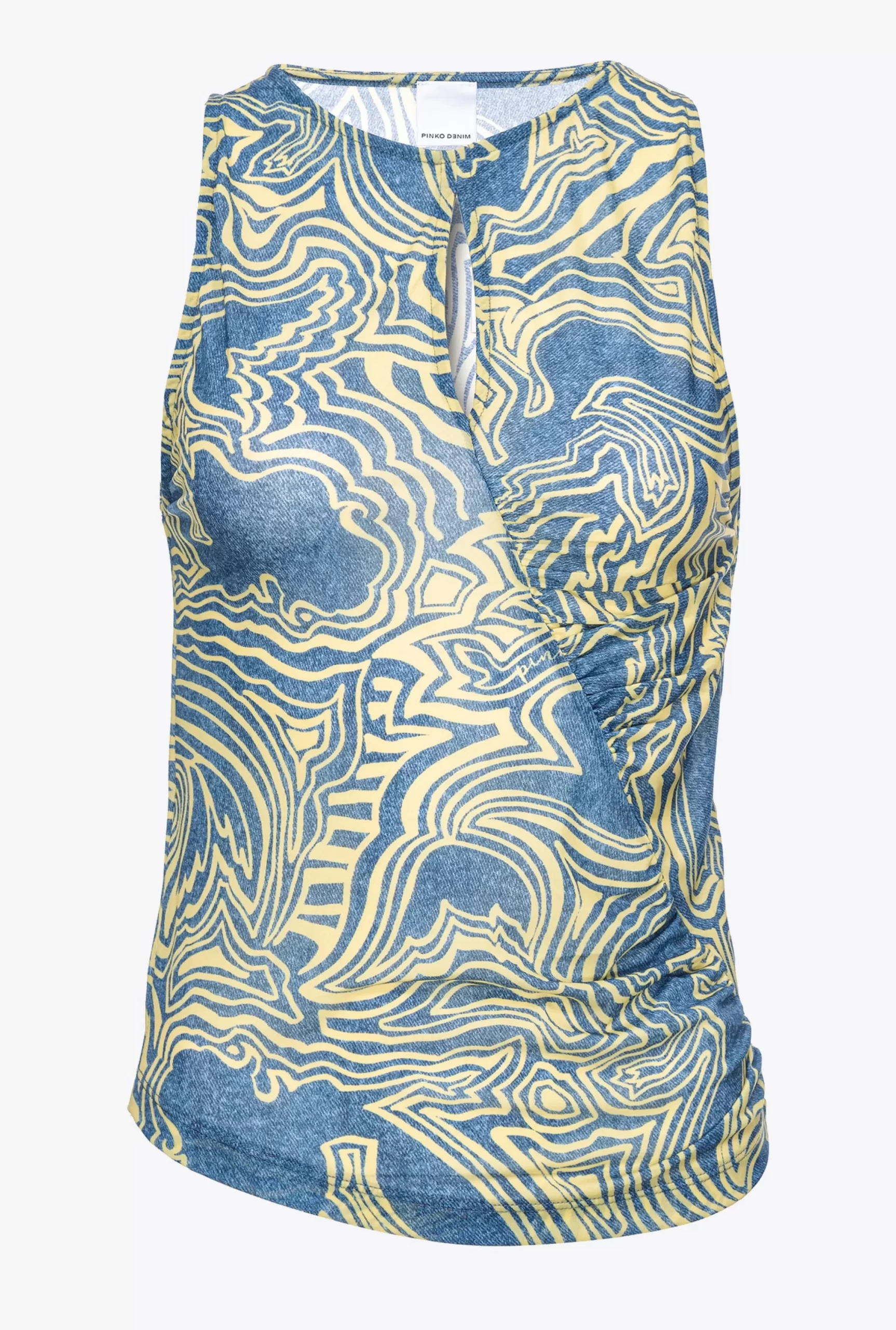 PINKO Mermaid-print Charmeuse Top Sale