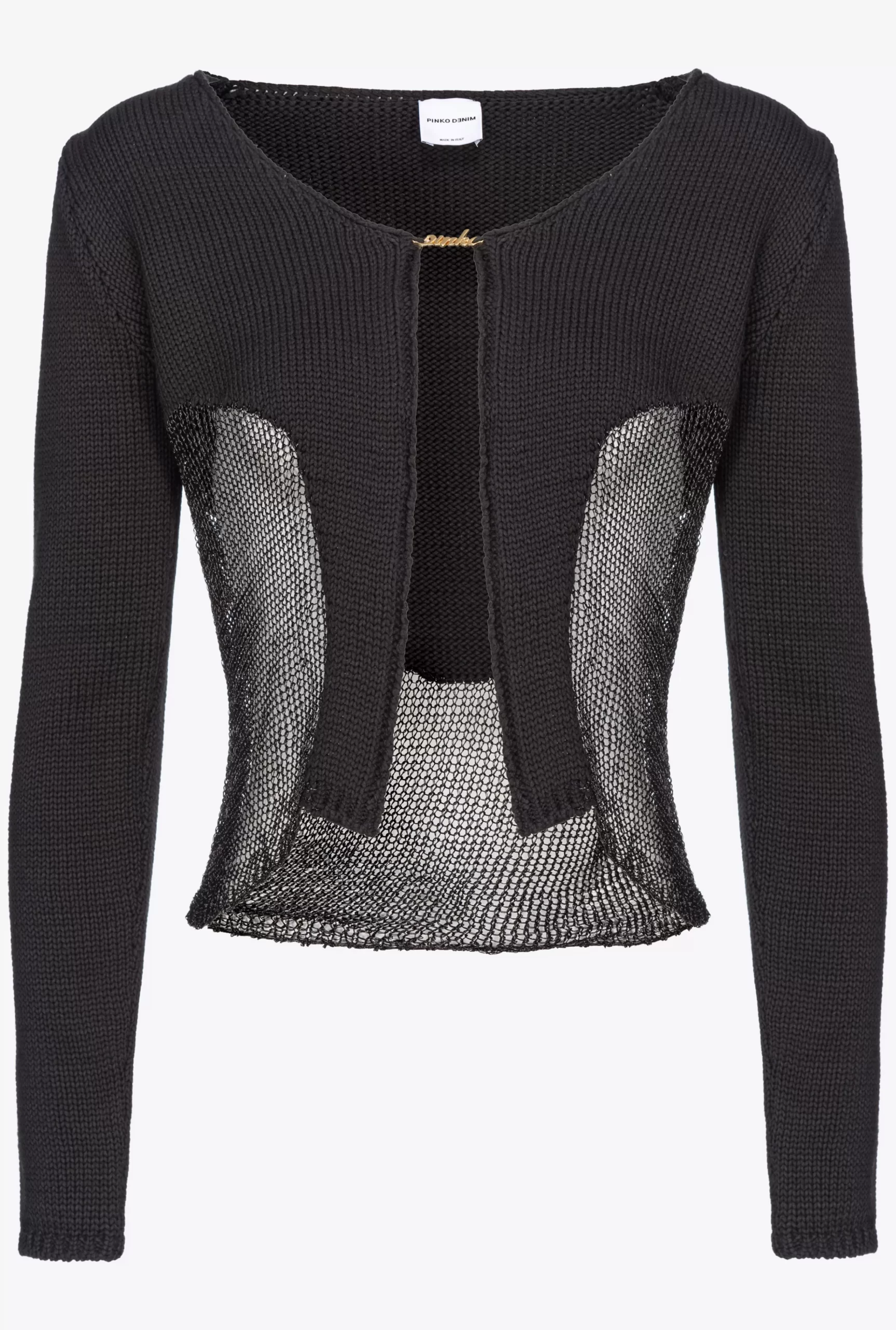 PINKO Mesh Sweater With Patch Cheap