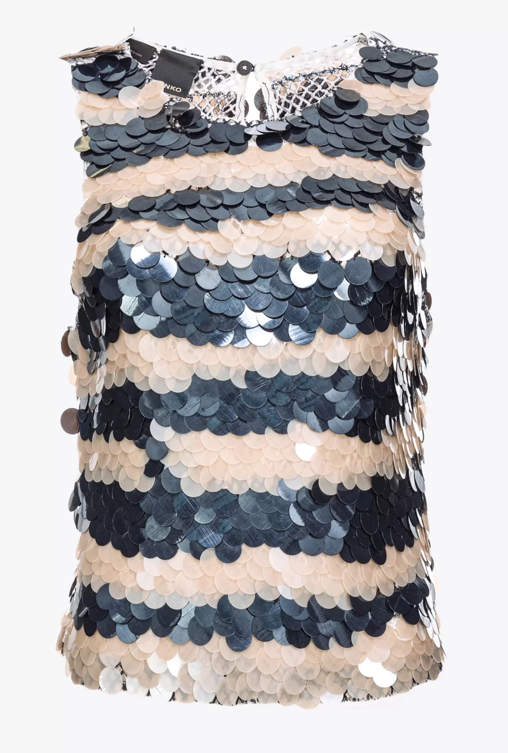 PINKO Mesh Top With Sequin Stripes Best