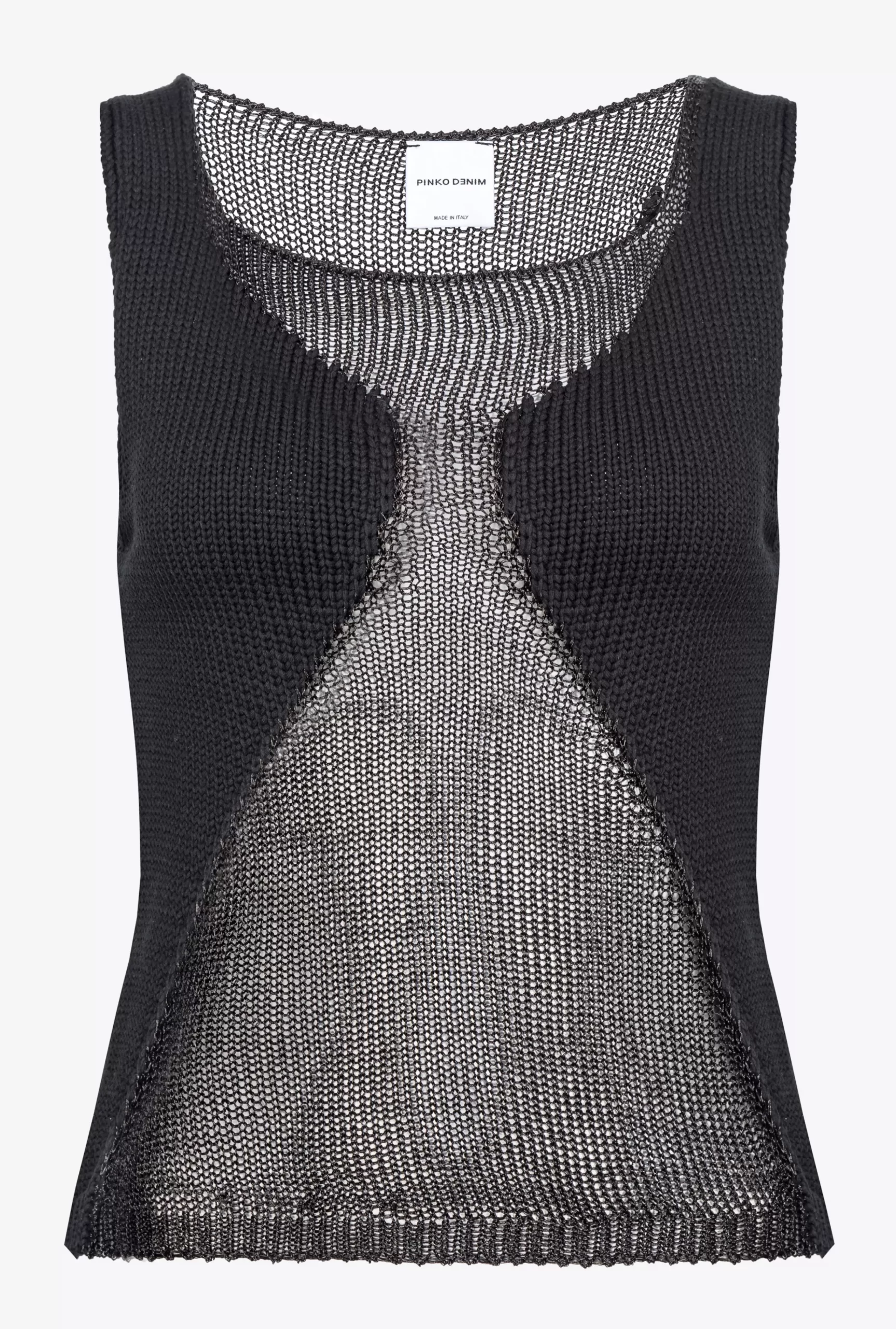 PINKO Mesh Top With Transparent Patch Outlet