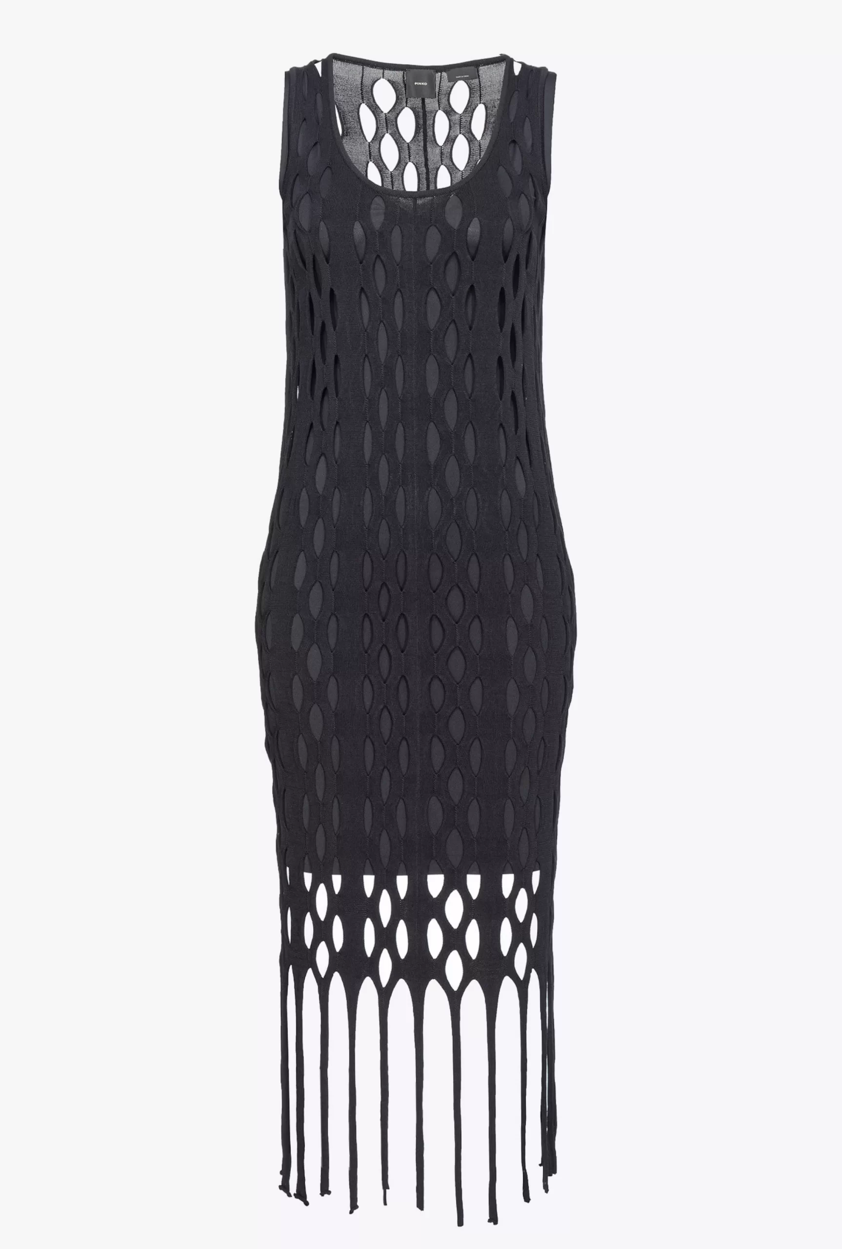 PINKO Mesh-effect Mini Dress With Fringing Outlet