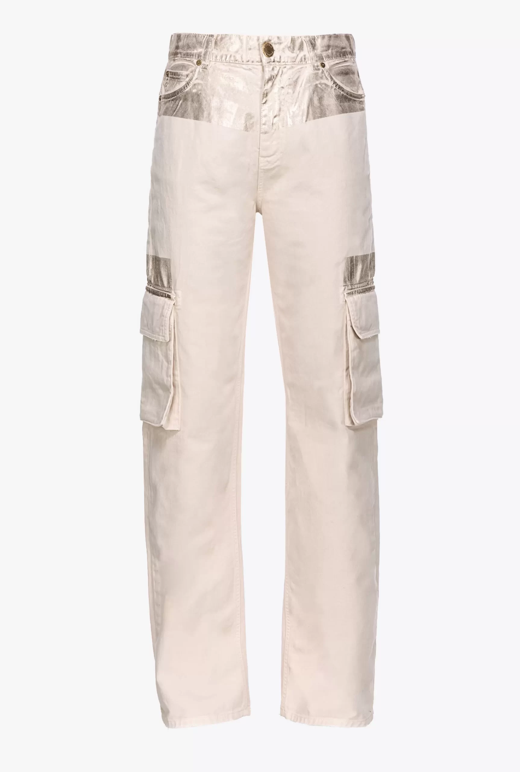 PINKO Metallic Cargo Trousers Store