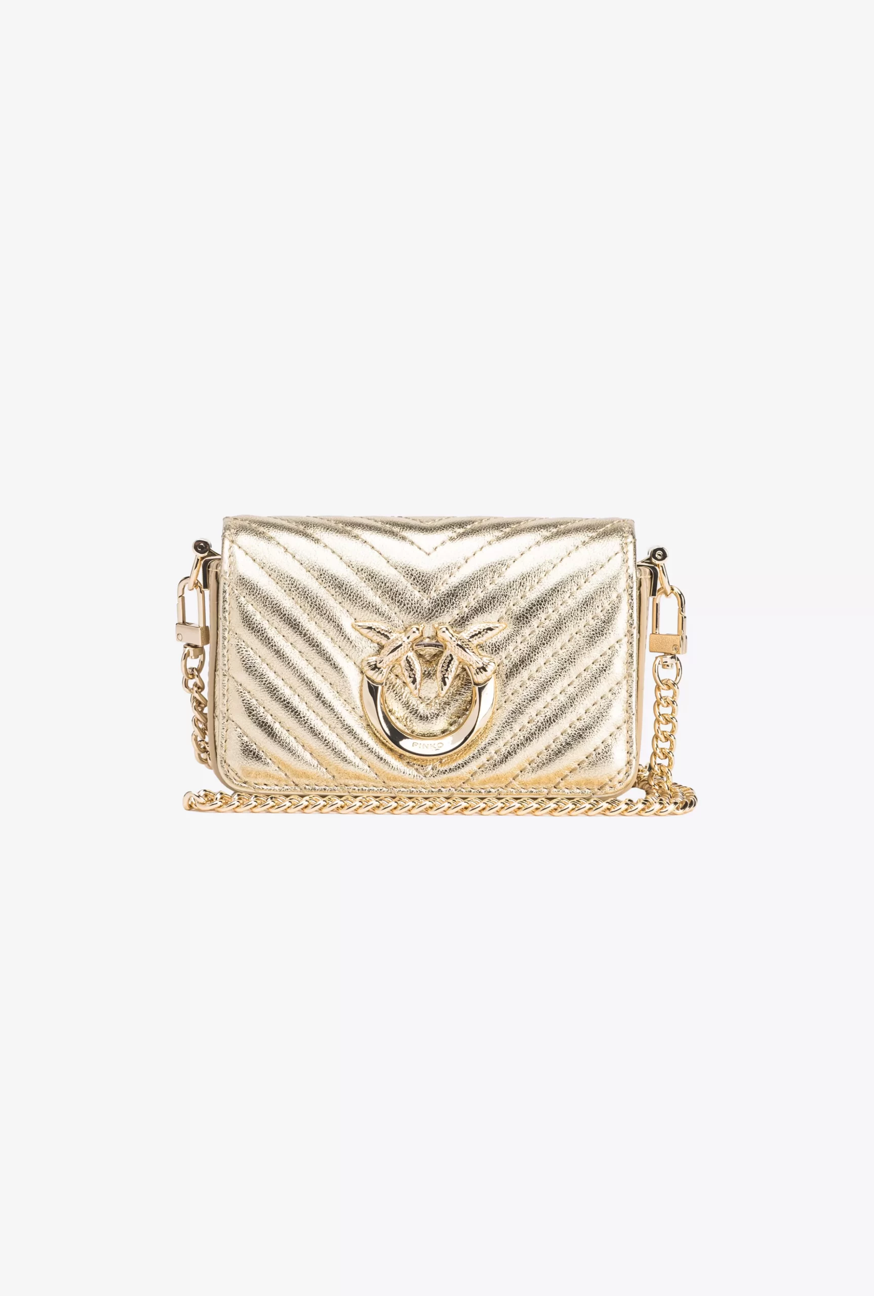 PINKO Micro Love Bag Click Metal Chevron Shop