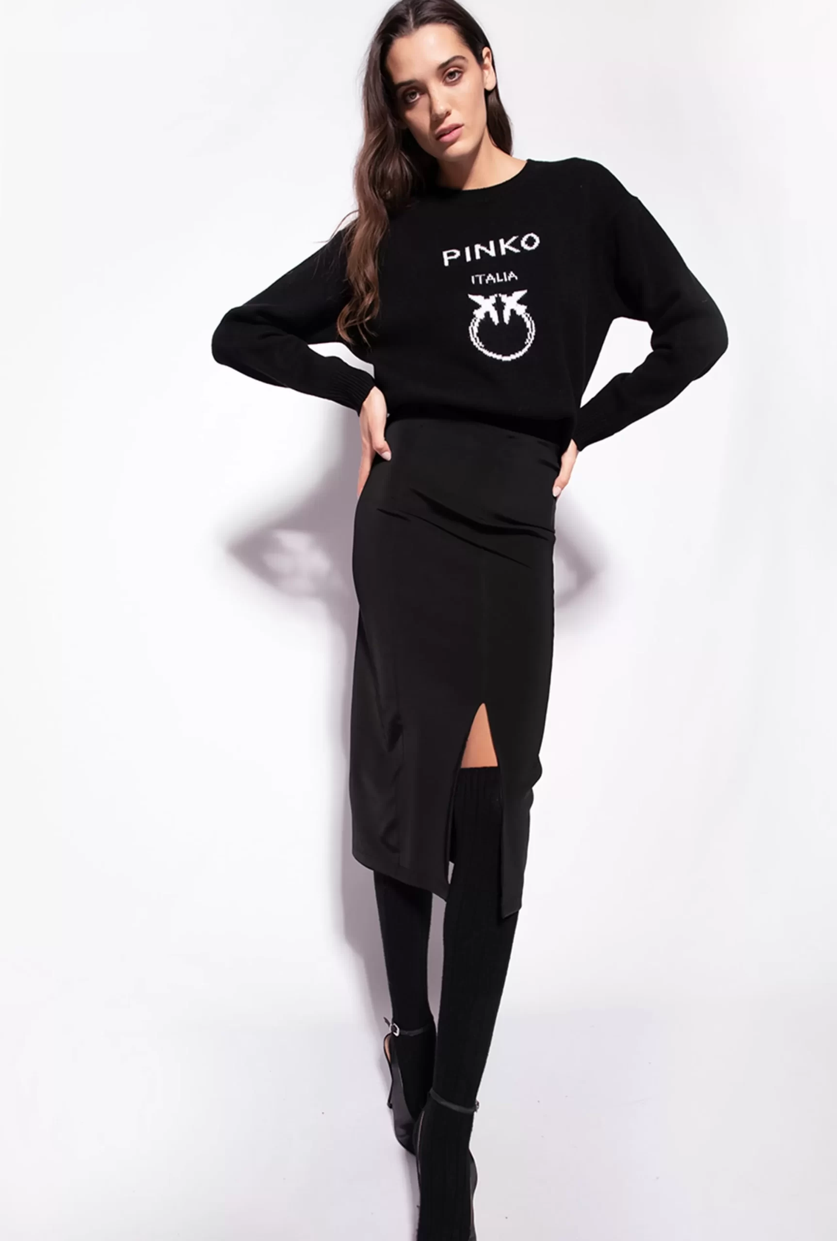 PINKO Midi Skirt With Slit Flash Sale