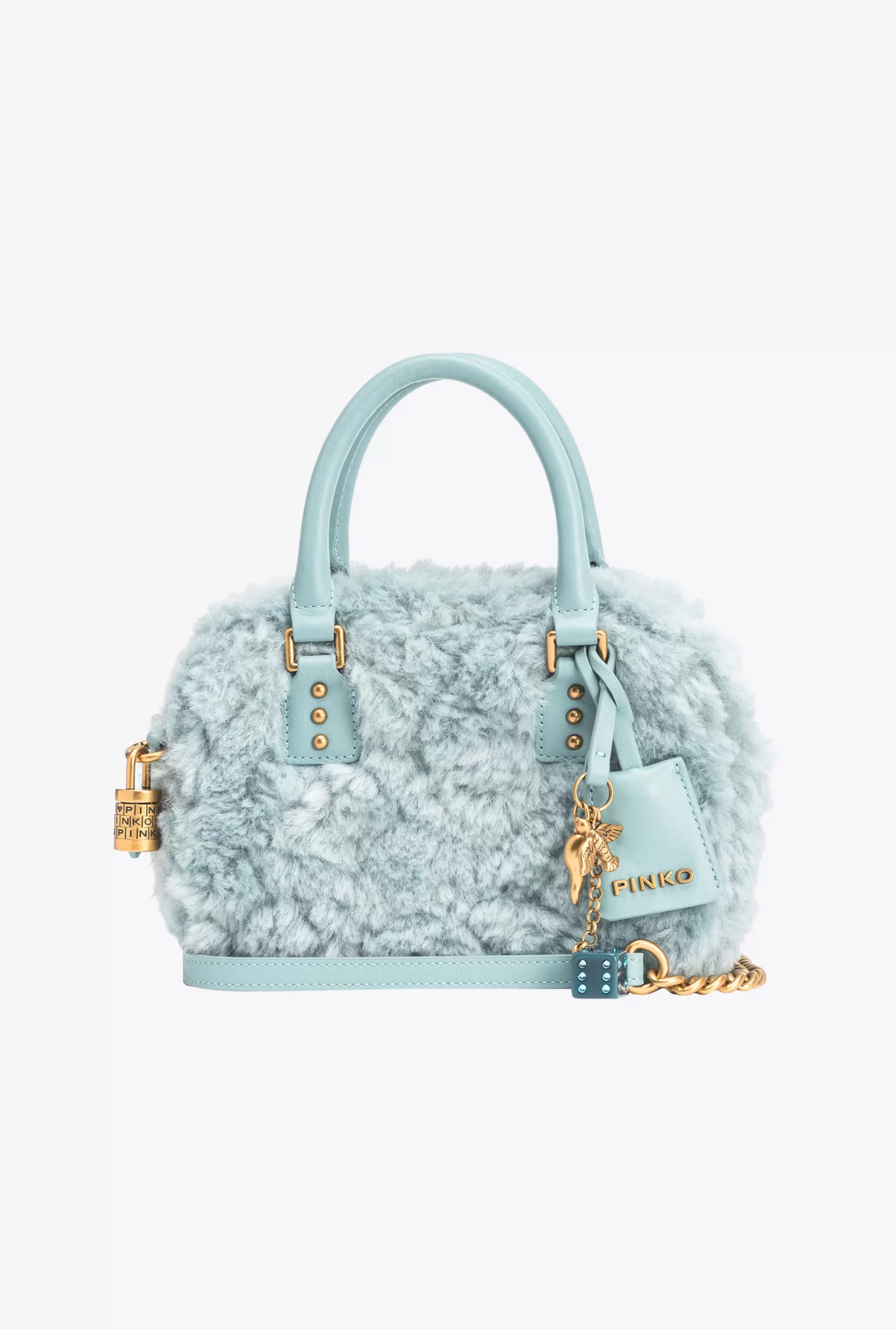 PINKO Mini Bowling Bag In Faux Fur Shop