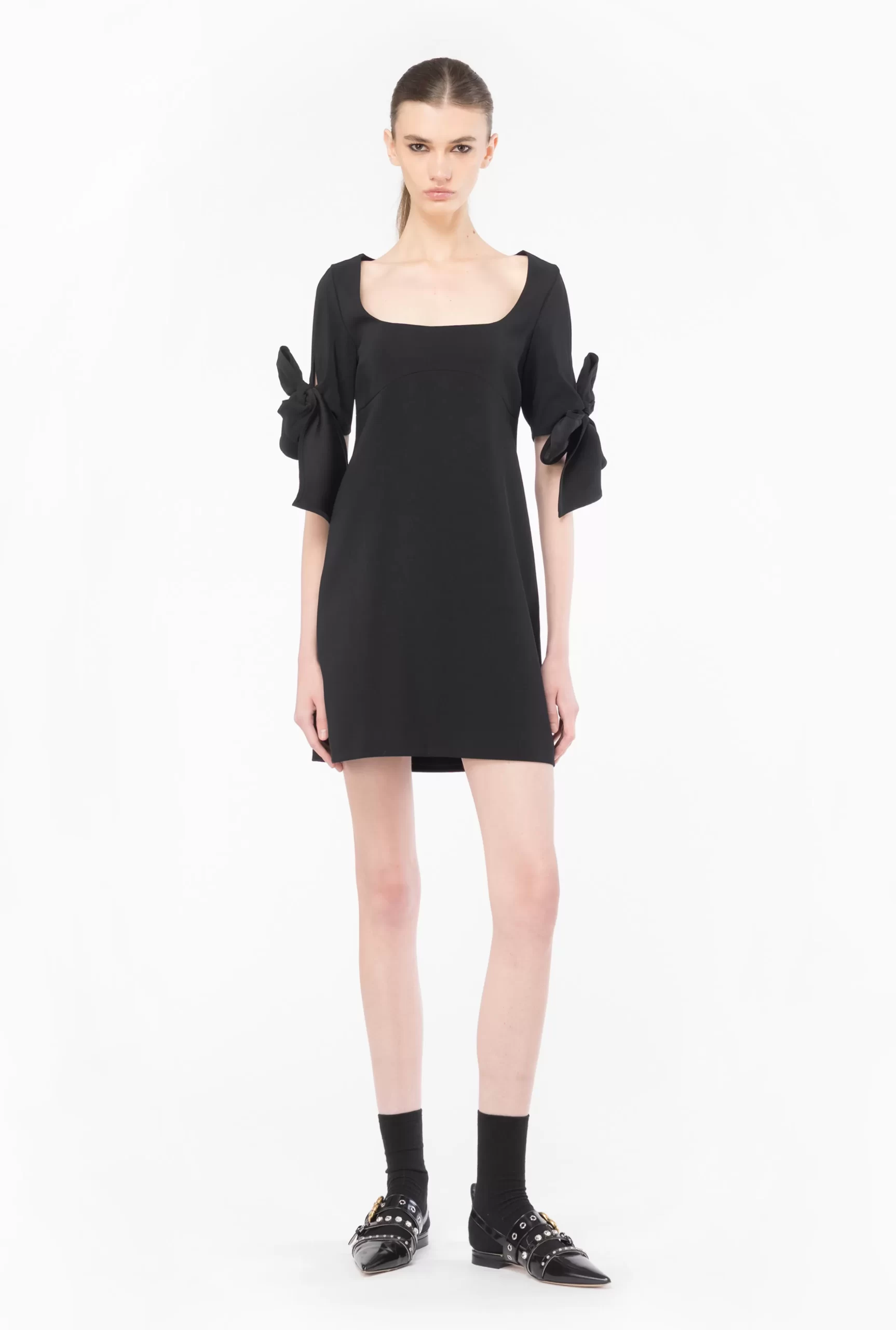 PINKO Mini Dress With Bow On The Sleeves Cheap