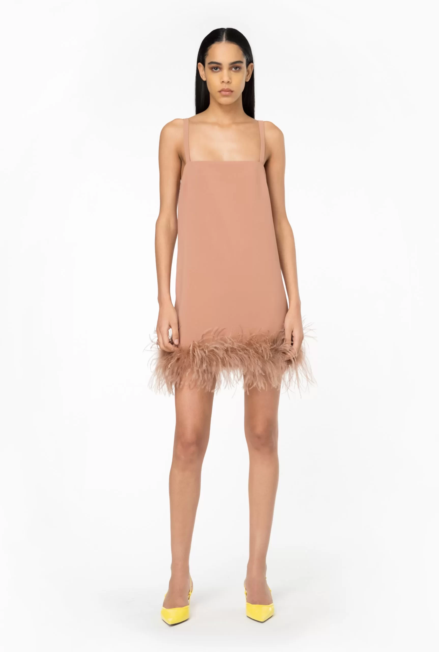 PINKO Mini Dress With Feathers Outlet