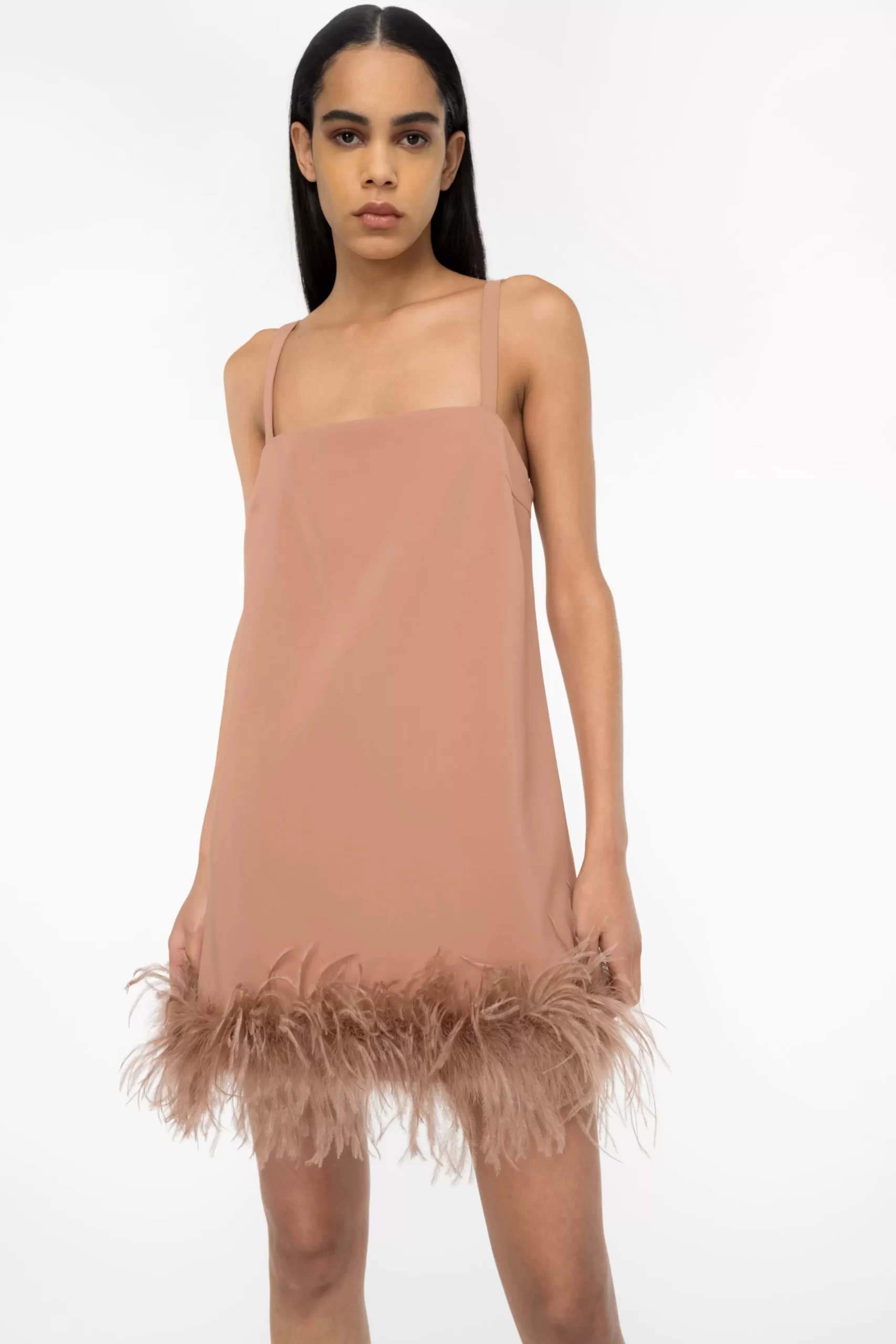 PINKO Mini Dress With Feathers Outlet