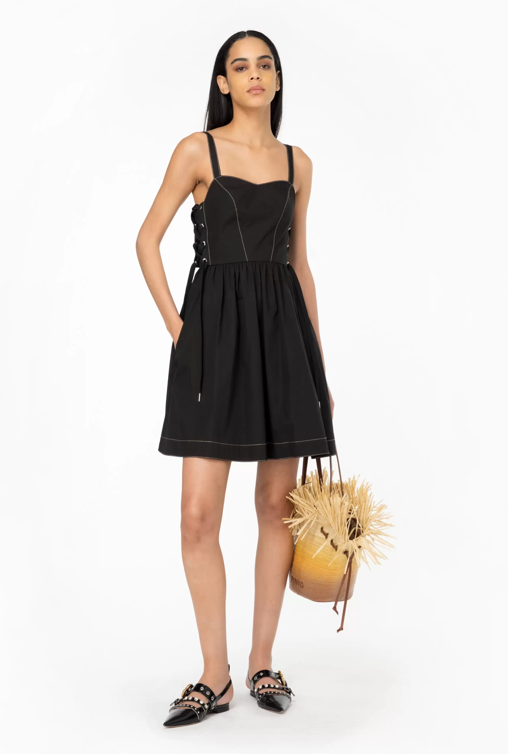 PINKO Mini Dress With Side Lacing Flash Sale