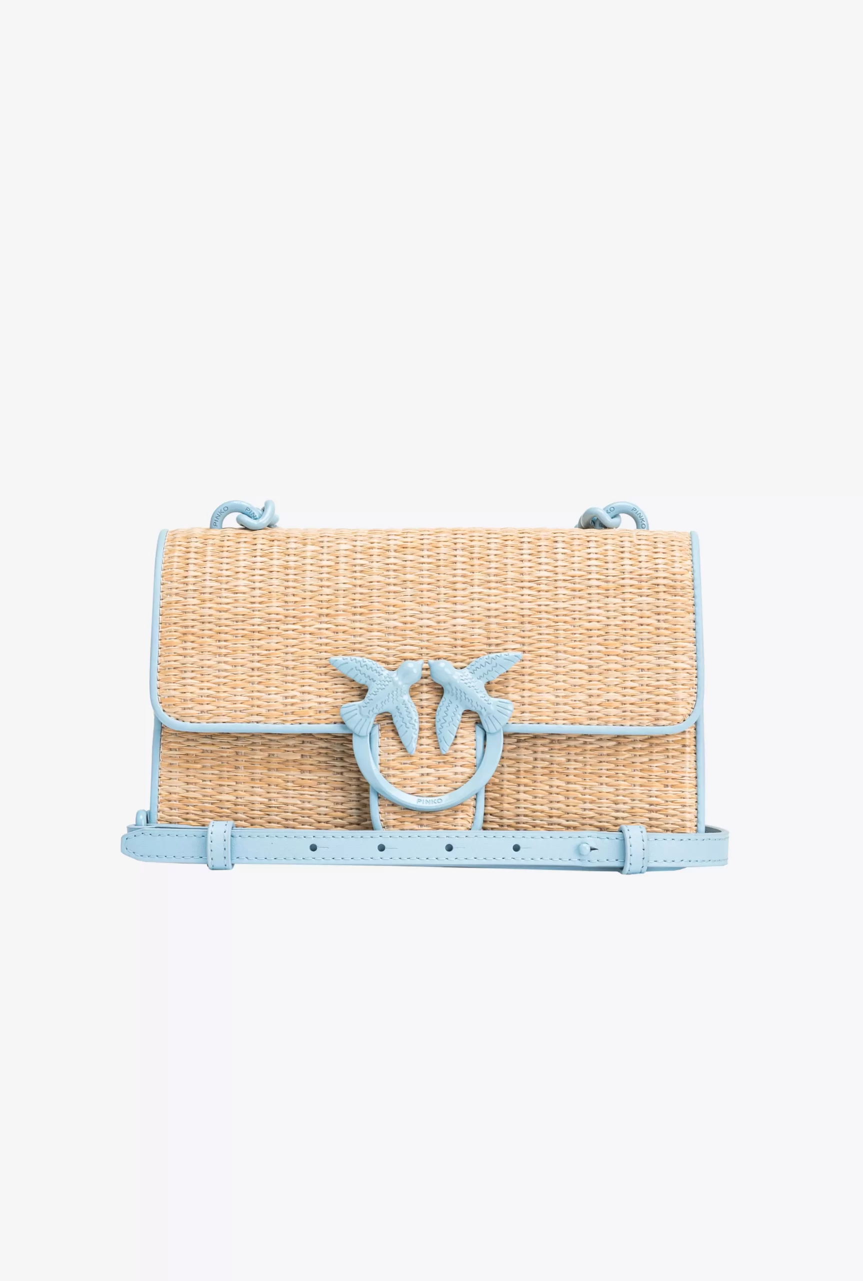 PINKO Mini Love Bag Light In Raffia And Leather Sale