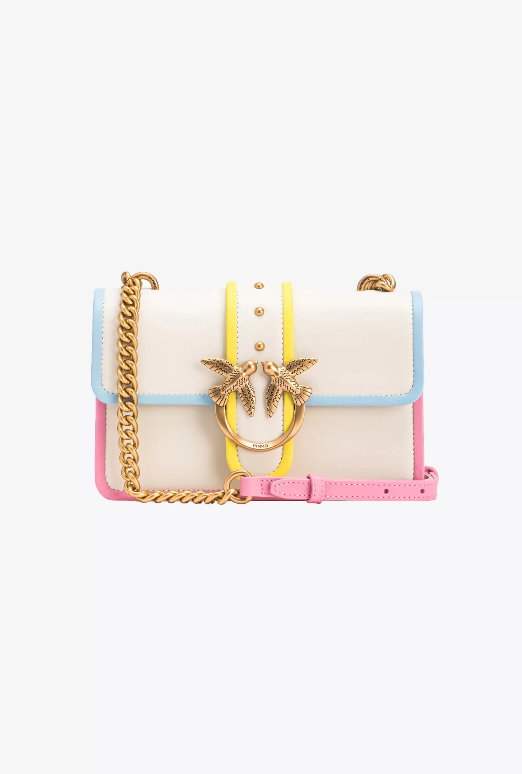 PINKO Mini Love Bag One In Leather With Multicoloured Edging Sale