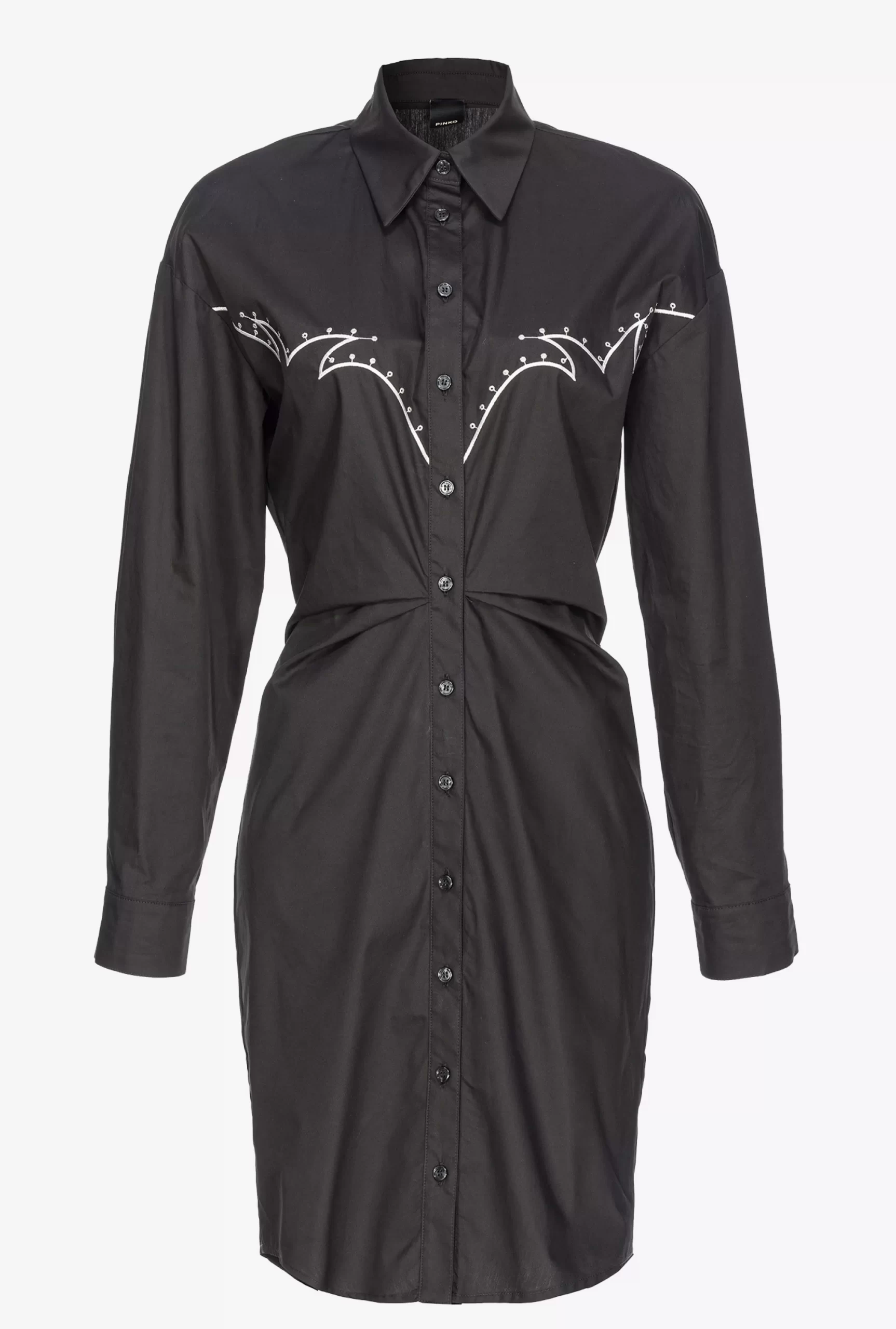 PINKO Mini Shirt Dress With Rodeo Embroidery Cheap