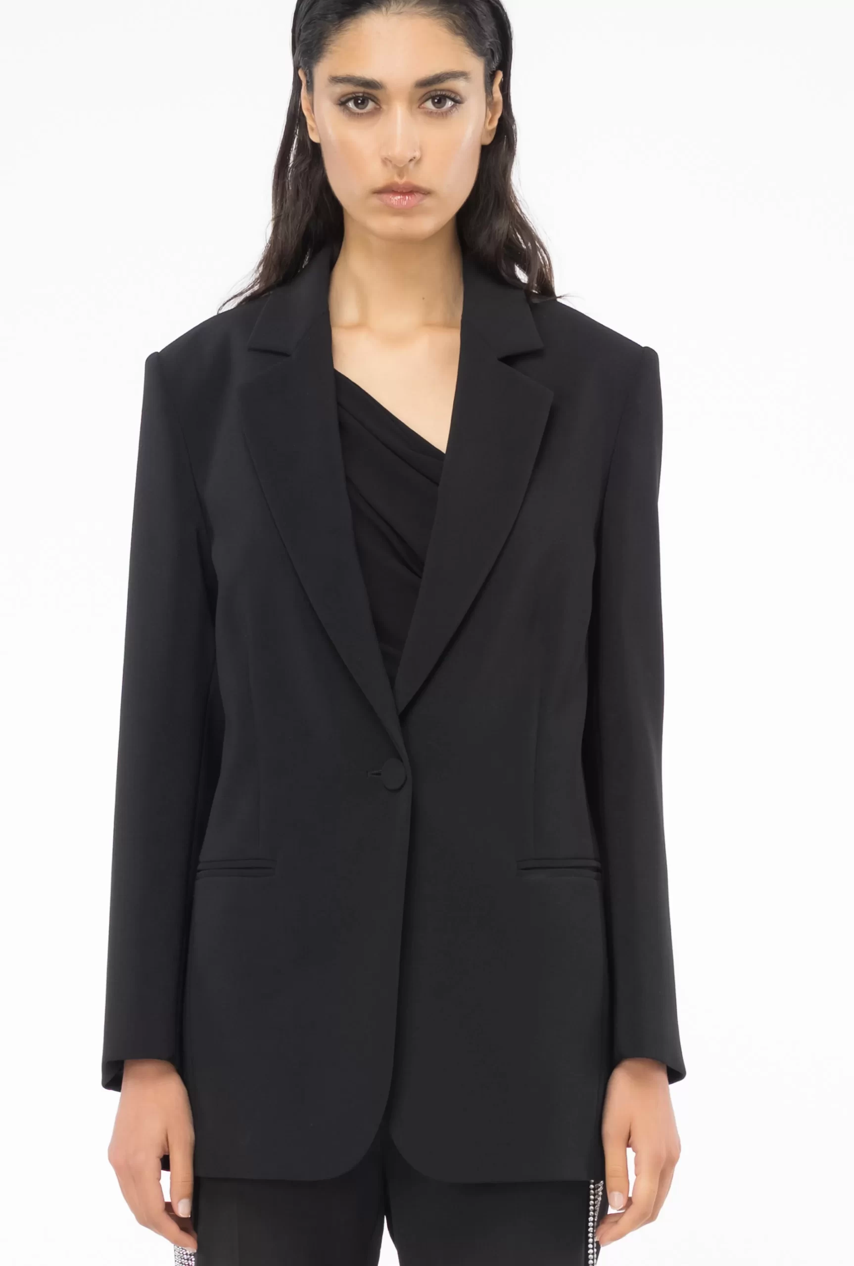 PINKO Monochrome Stretch Crepe Blazer Best