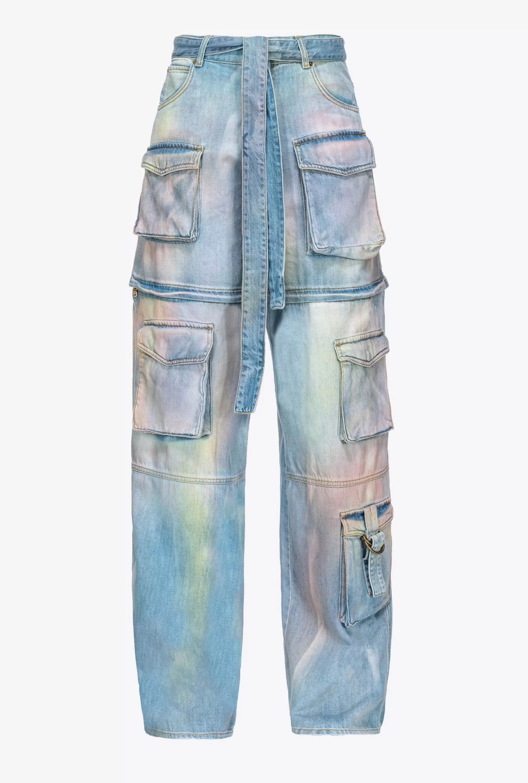 PINKO Multicoloured Dusty Denim Cargo Jeans Outlet