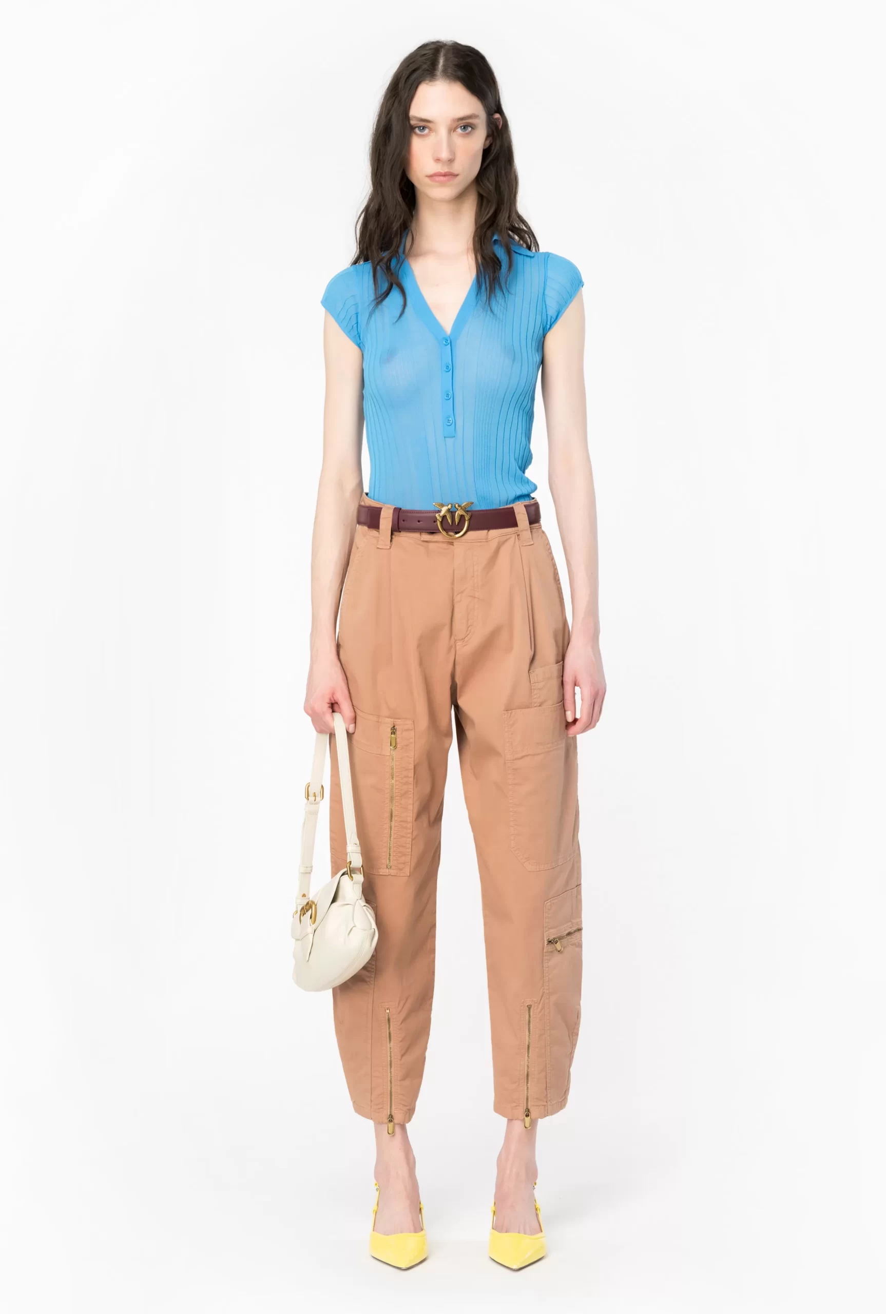 PINKO Multi-pocket Trousers In Stretch Tricotine Online