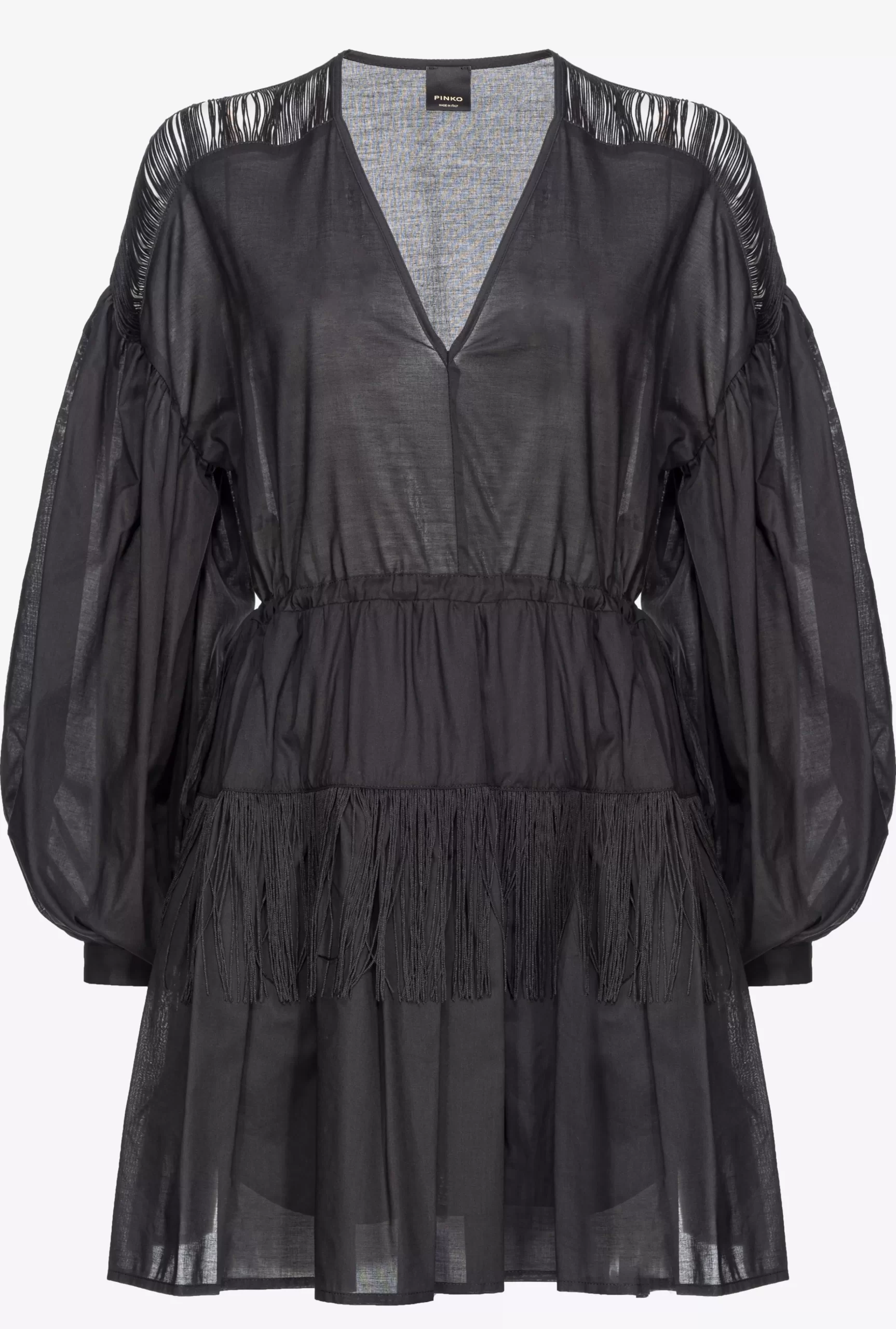 PINKO Muslin Mini Dress With Fringing Clearance