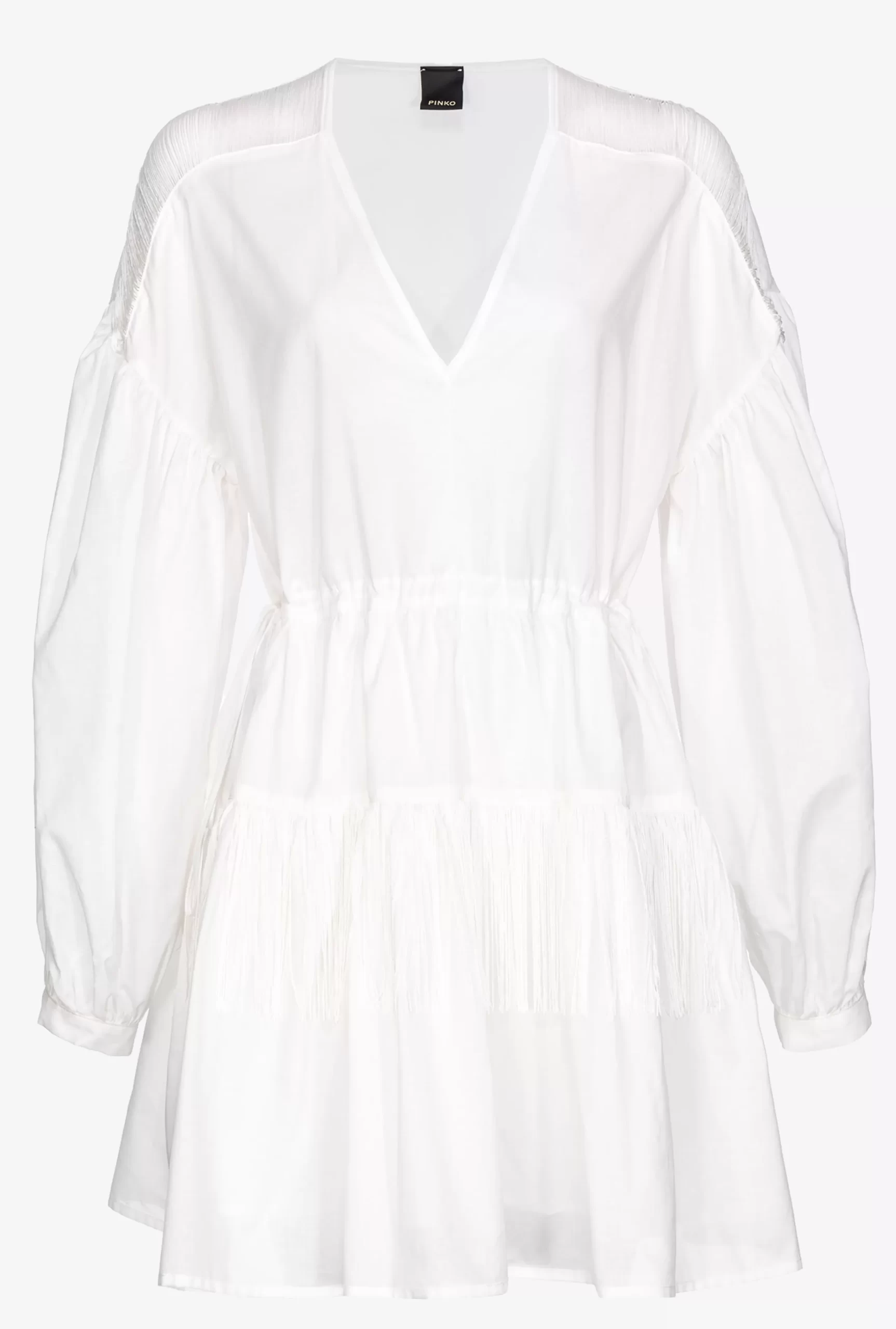 PINKO Muslin Mini Dress With Fringing Shop