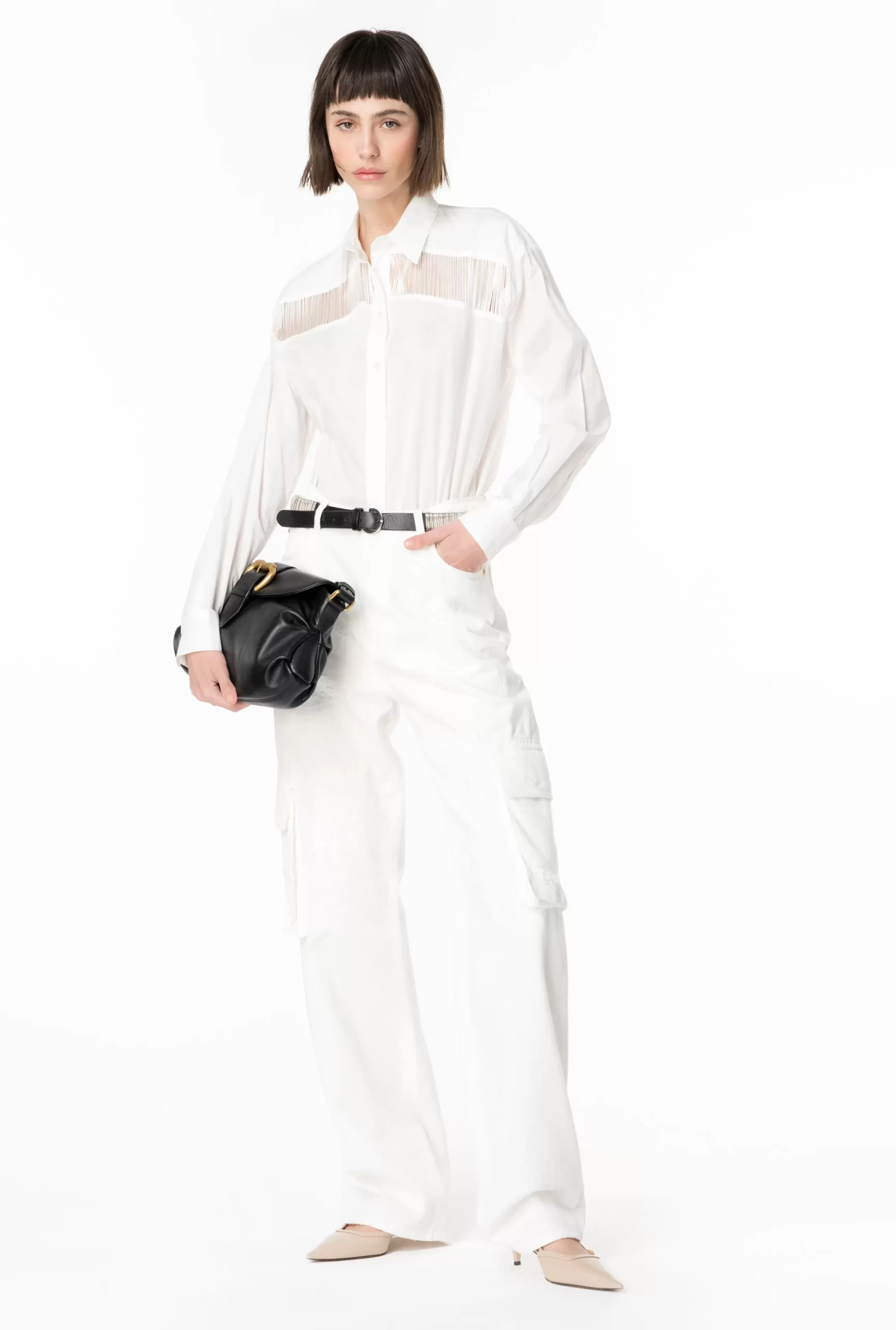 PINKO Muslin Shirt With Fringing Outlet