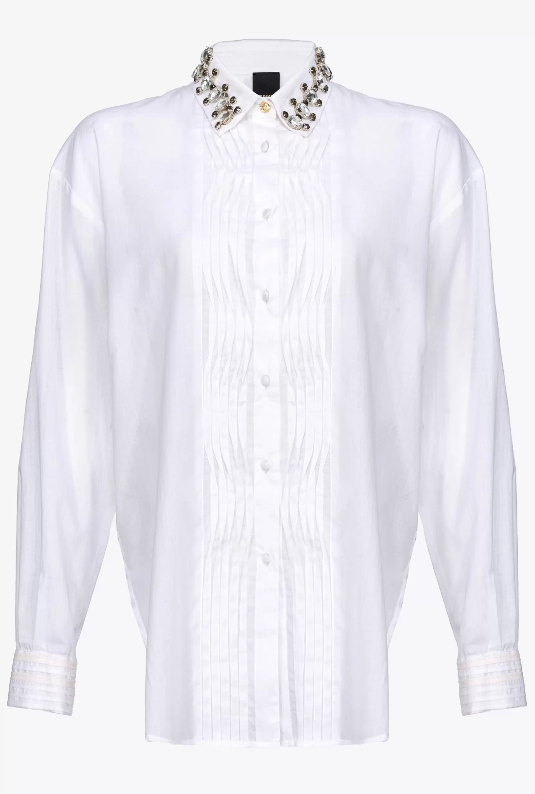 PINKO Muslin Shirt With Jewel Collar Flash Sale