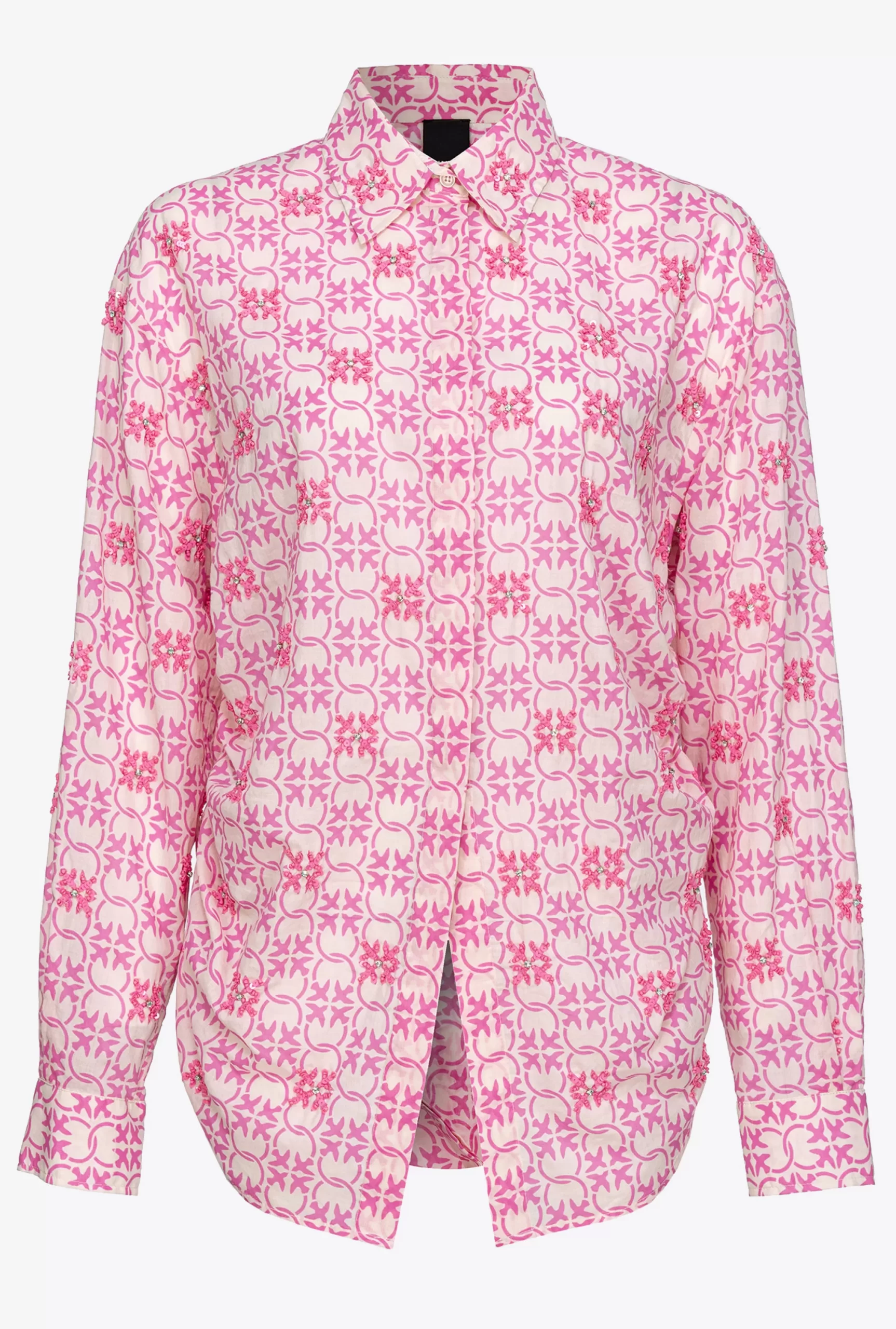 PINKO Muslin Shirt With Monogram And Embroidery Cheap