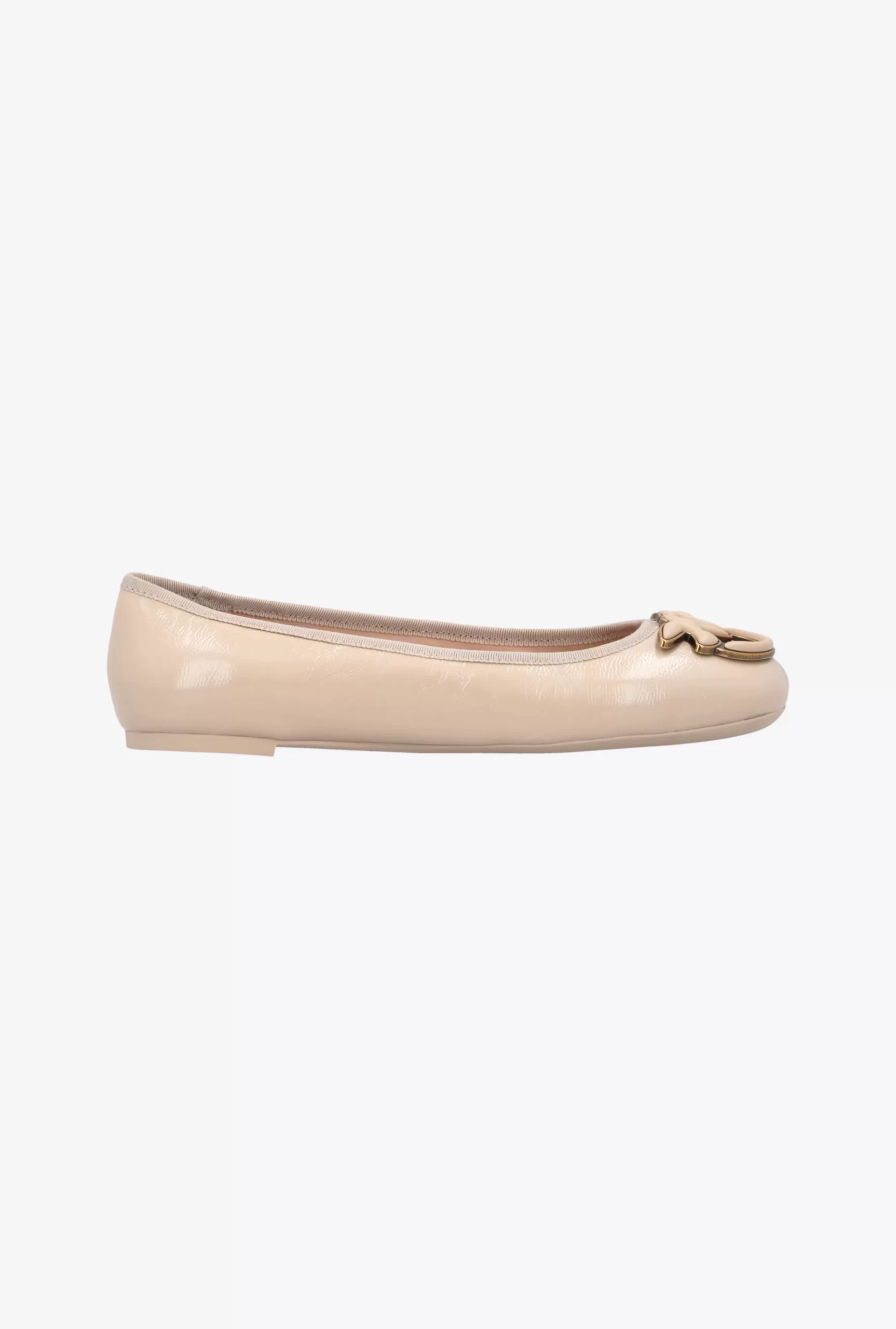 PINKO Nappa Leather Ballerinas With Ribbons Discount