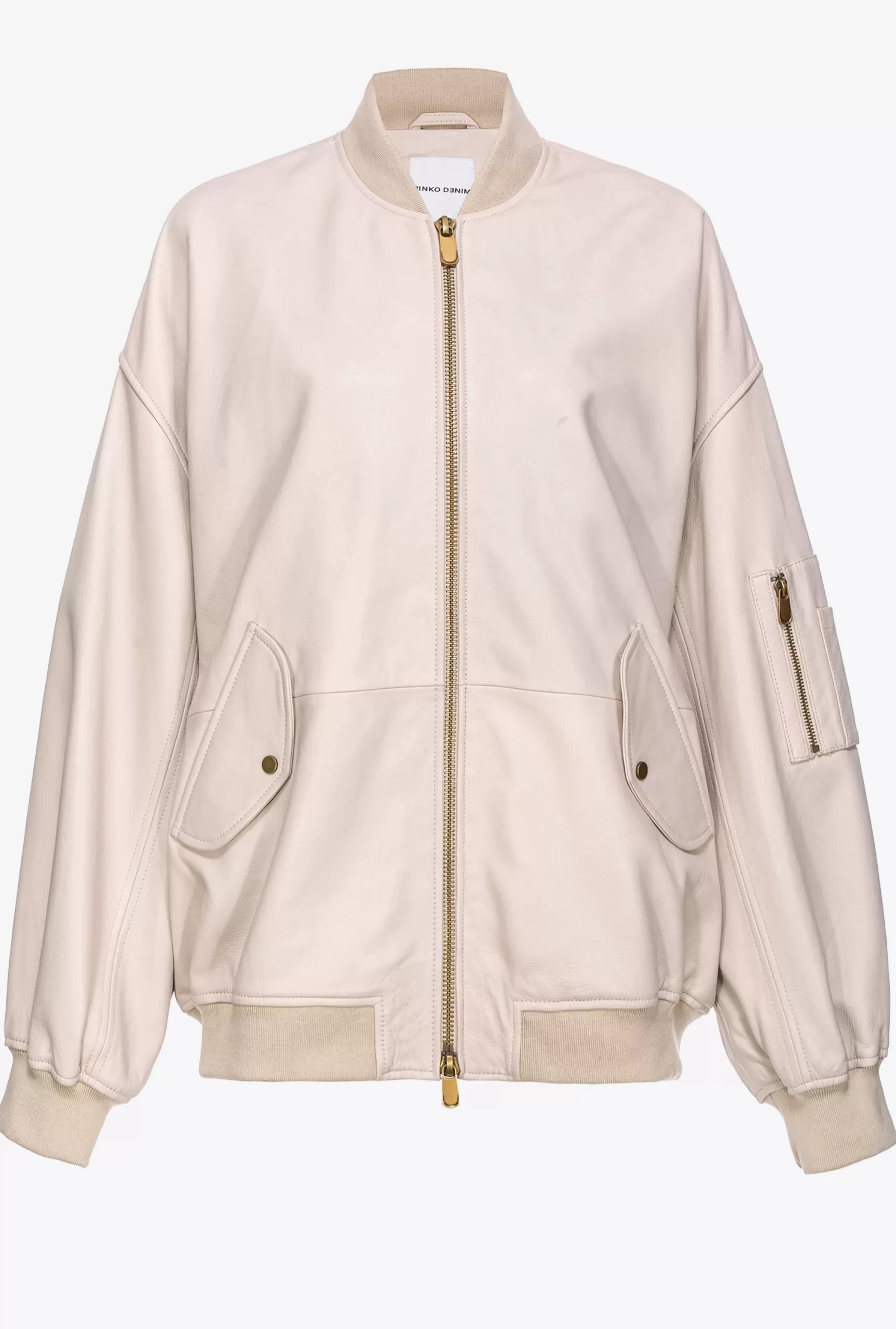 PINKO Nappa Leather Bomber Jacket Discount