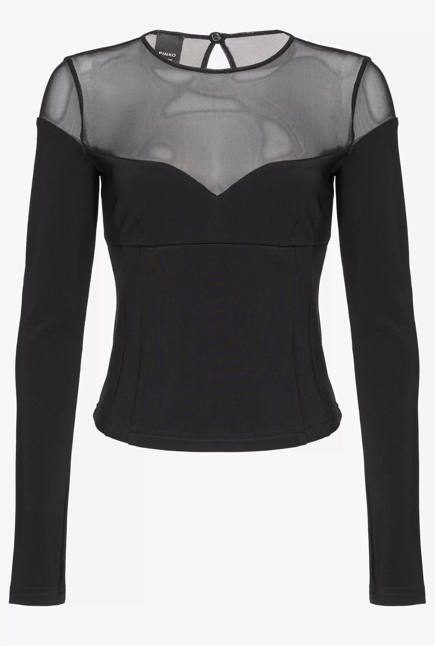 PINKO Neoprene And Tulle Top Outlet