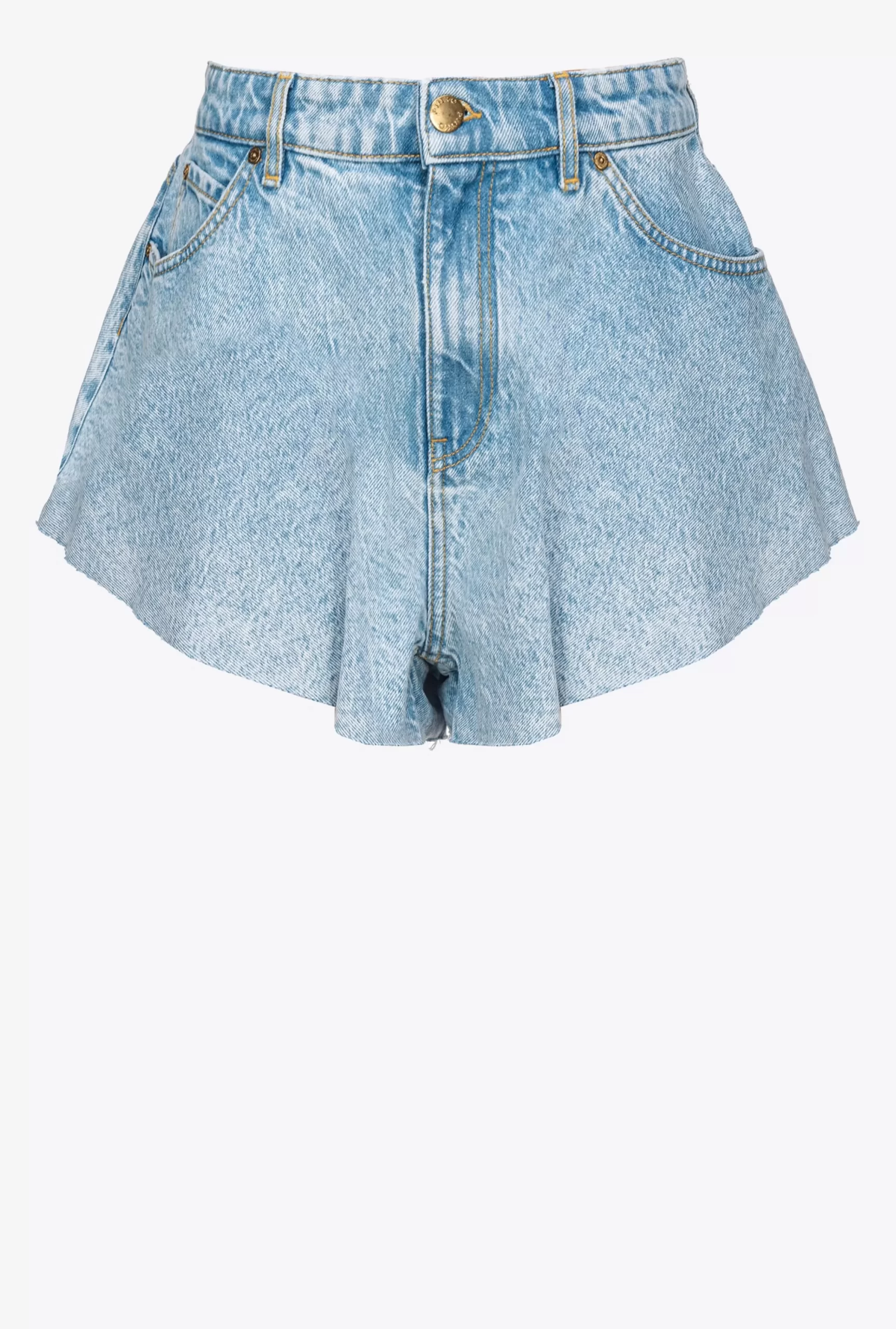 PINKO Ocean Blue Denim Butterfly Shorts Clearance