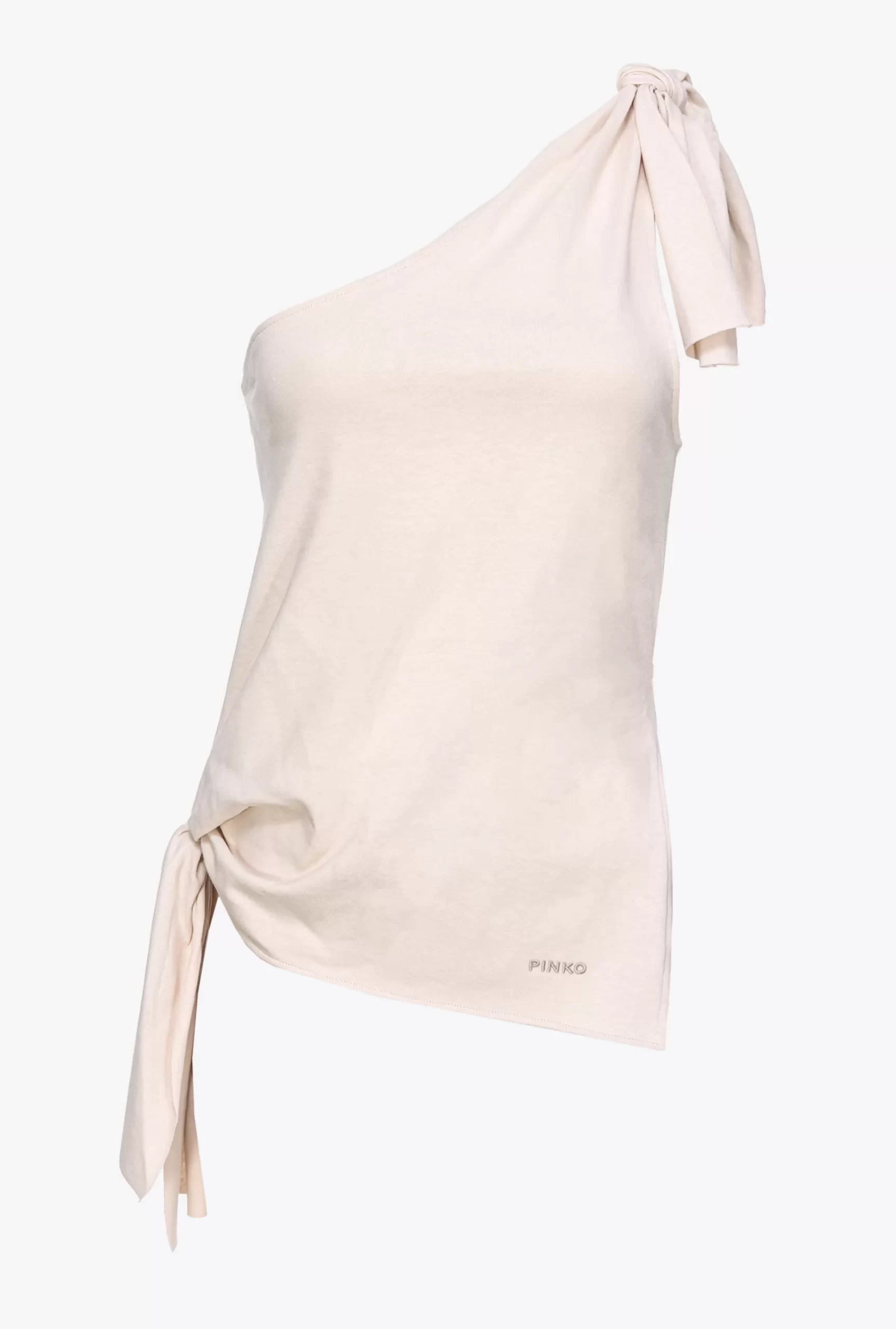 PINKO One-shoulder Cotton And Linen Top Cheap