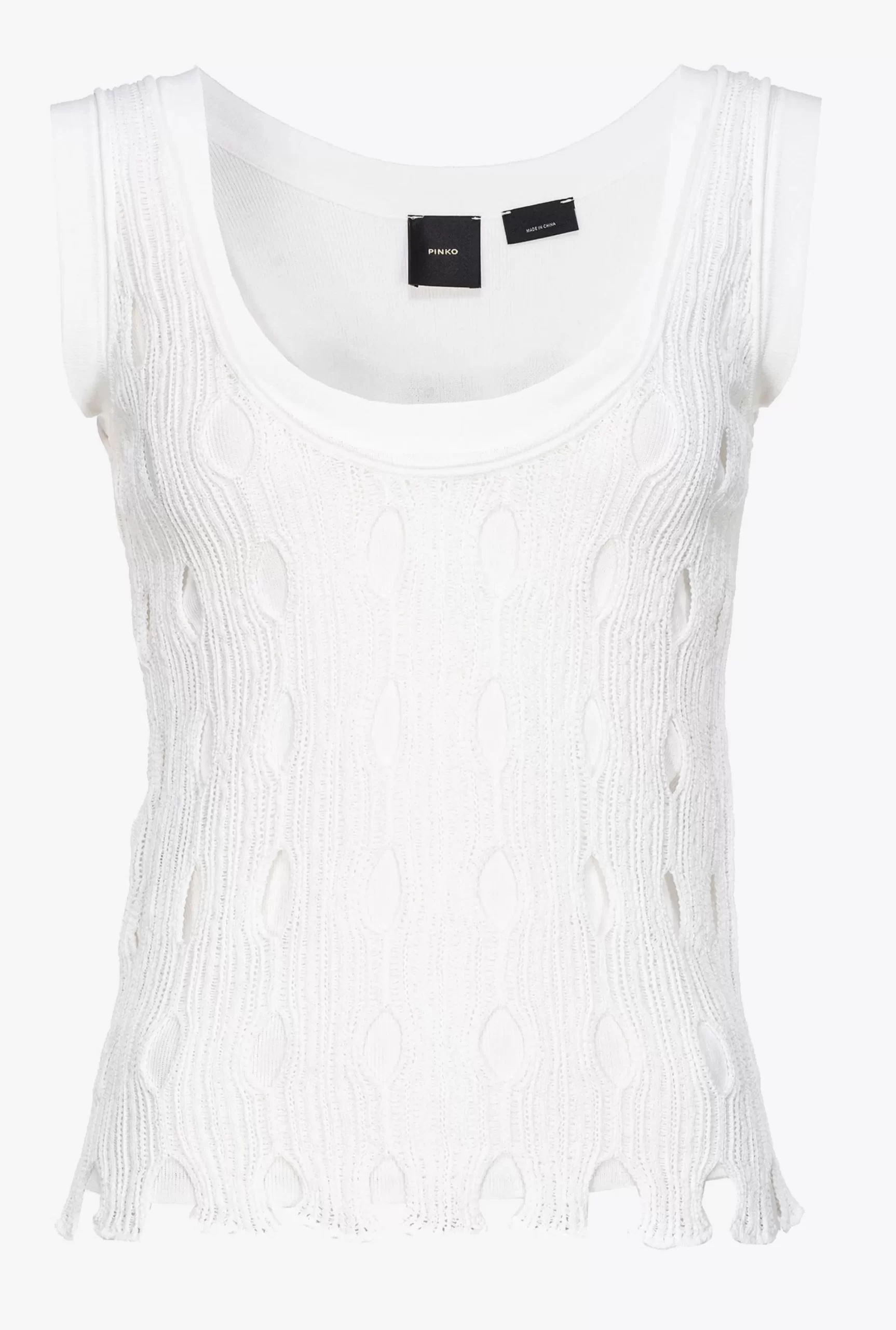 PINKO Openwork Knit Vest Top Clearance