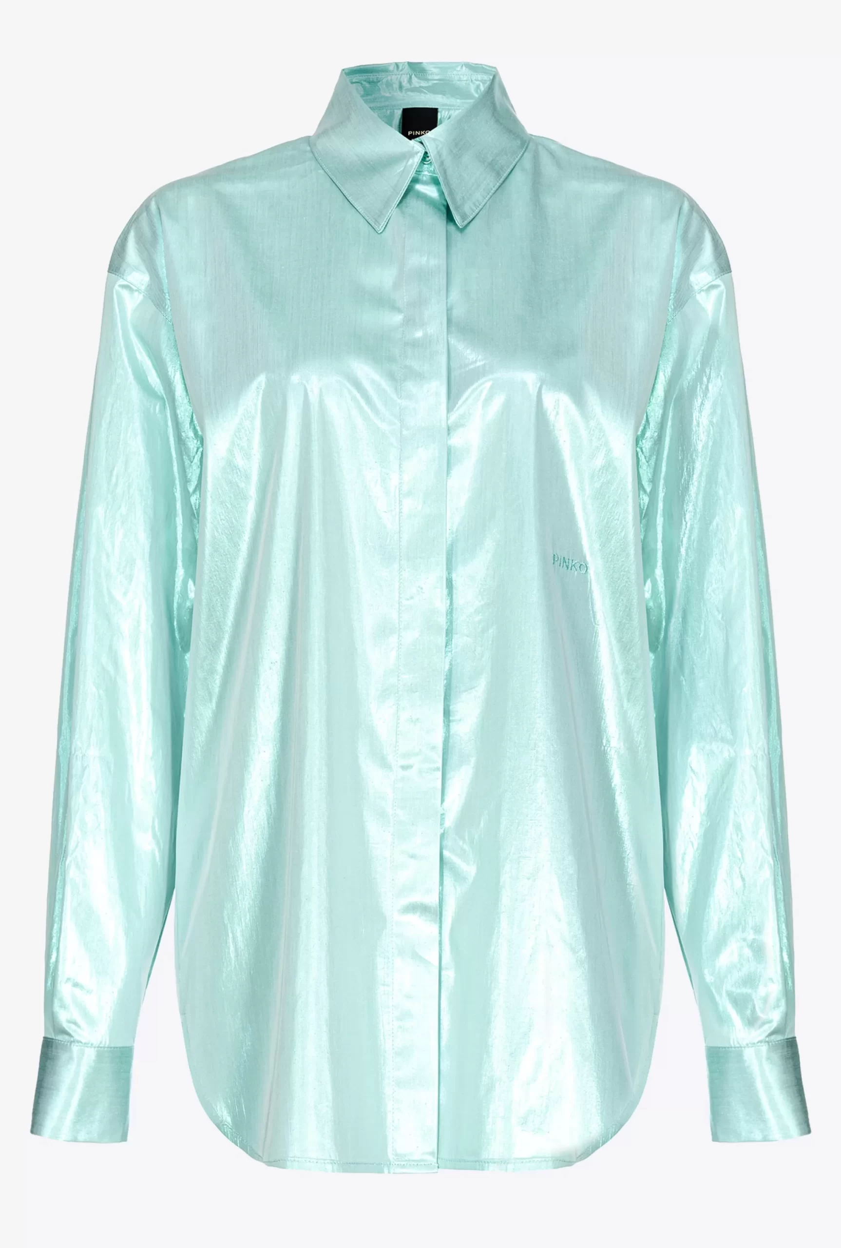 PINKO Oversized Lurex And Poplin Shirt Cheap