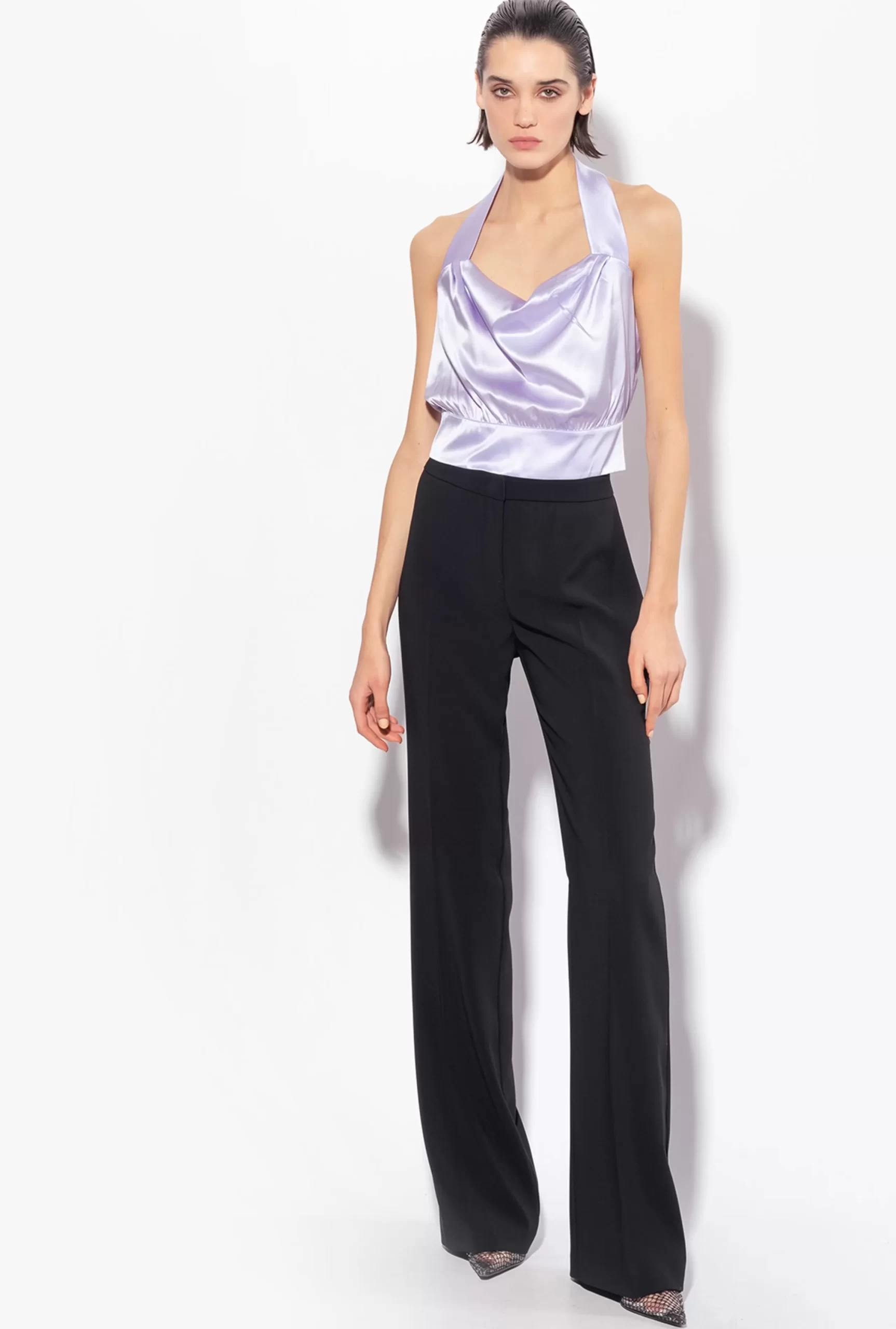 PINKO Palazzo Trousers In Stretch Crepe Store