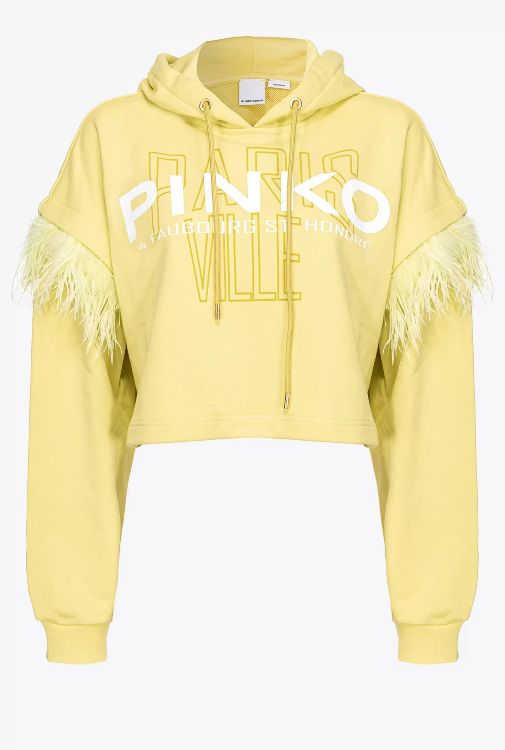 PINKO Cities Sweatshirt With Feathers Flash Sale