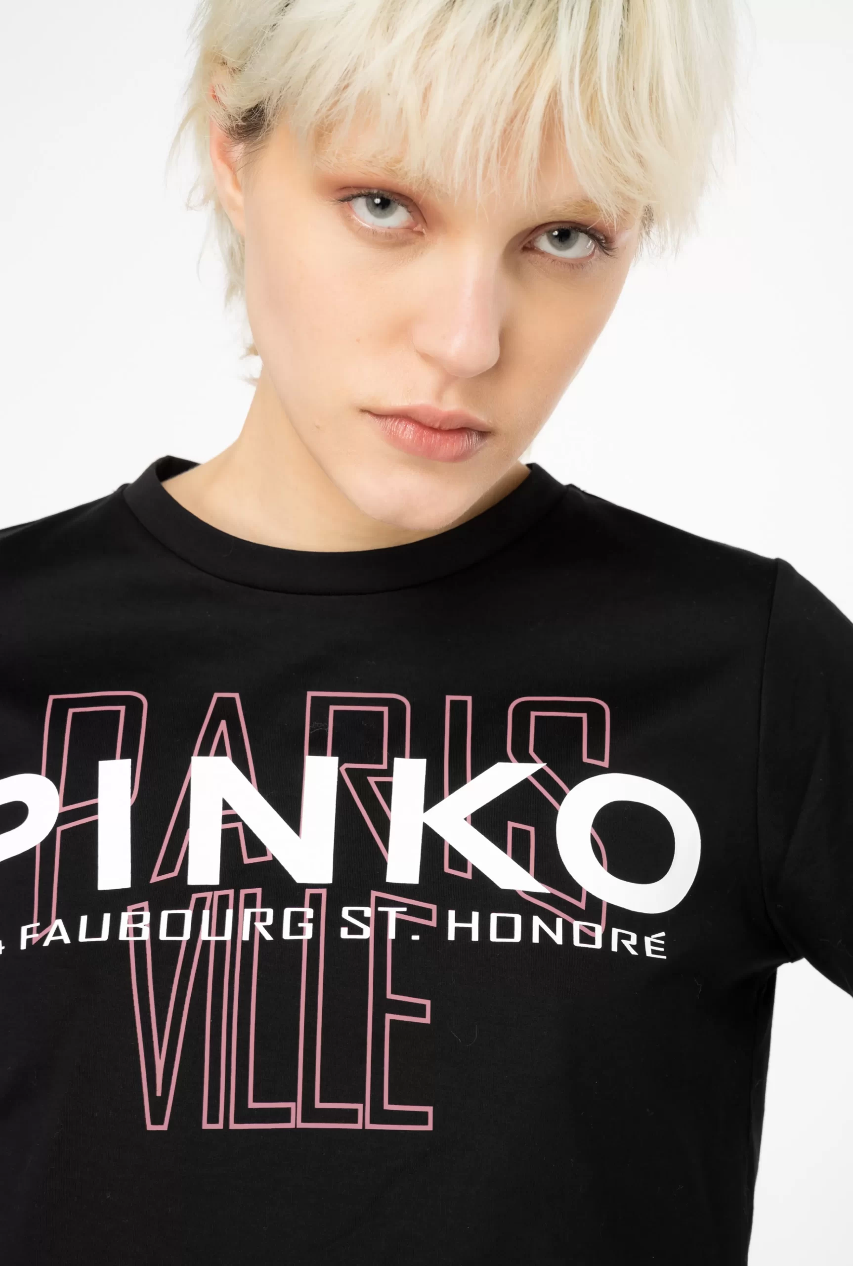 PINKO Cities T-shirt With Feathers New