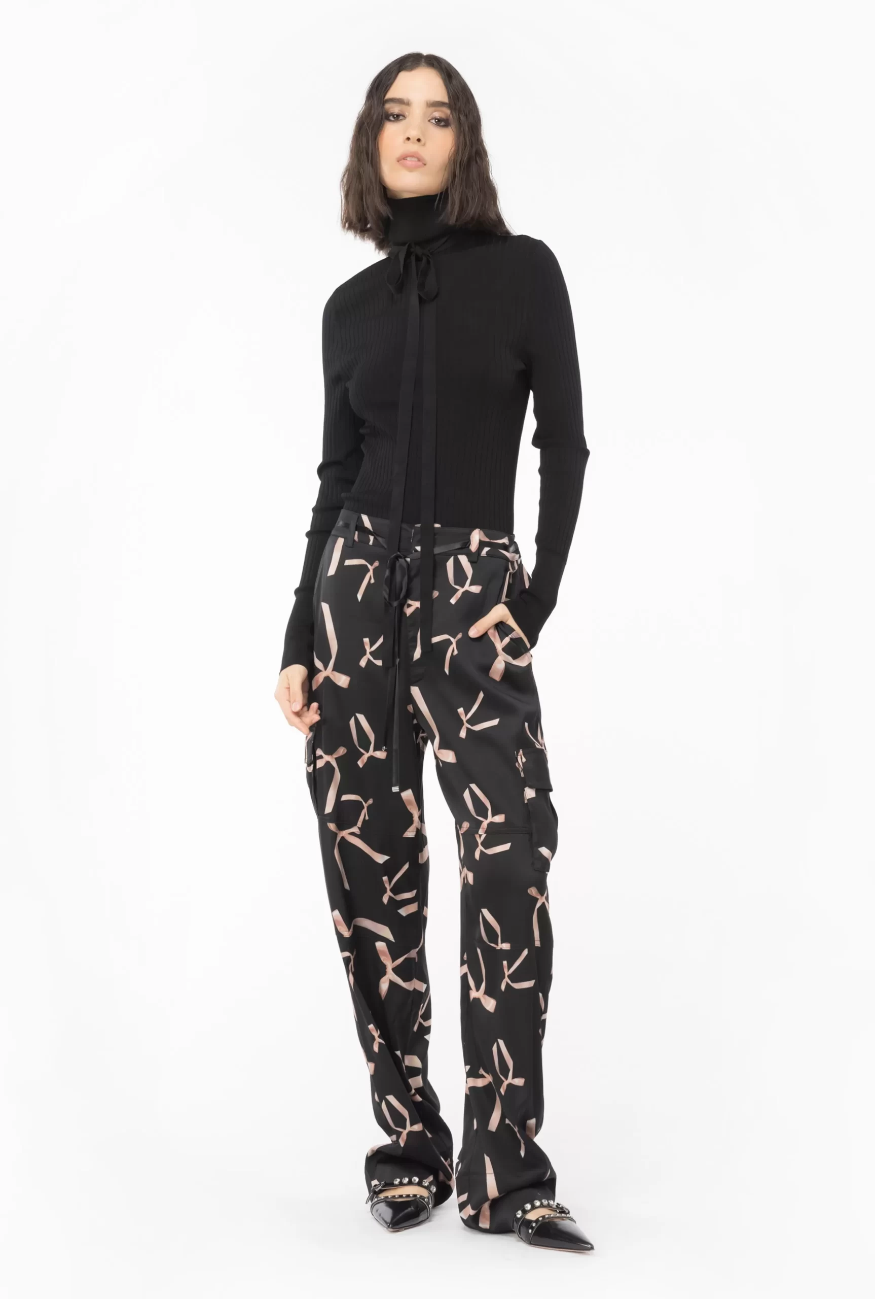 PINKO Reimagine Bow-print Cargo Trousers By Patrick McDowell Sale