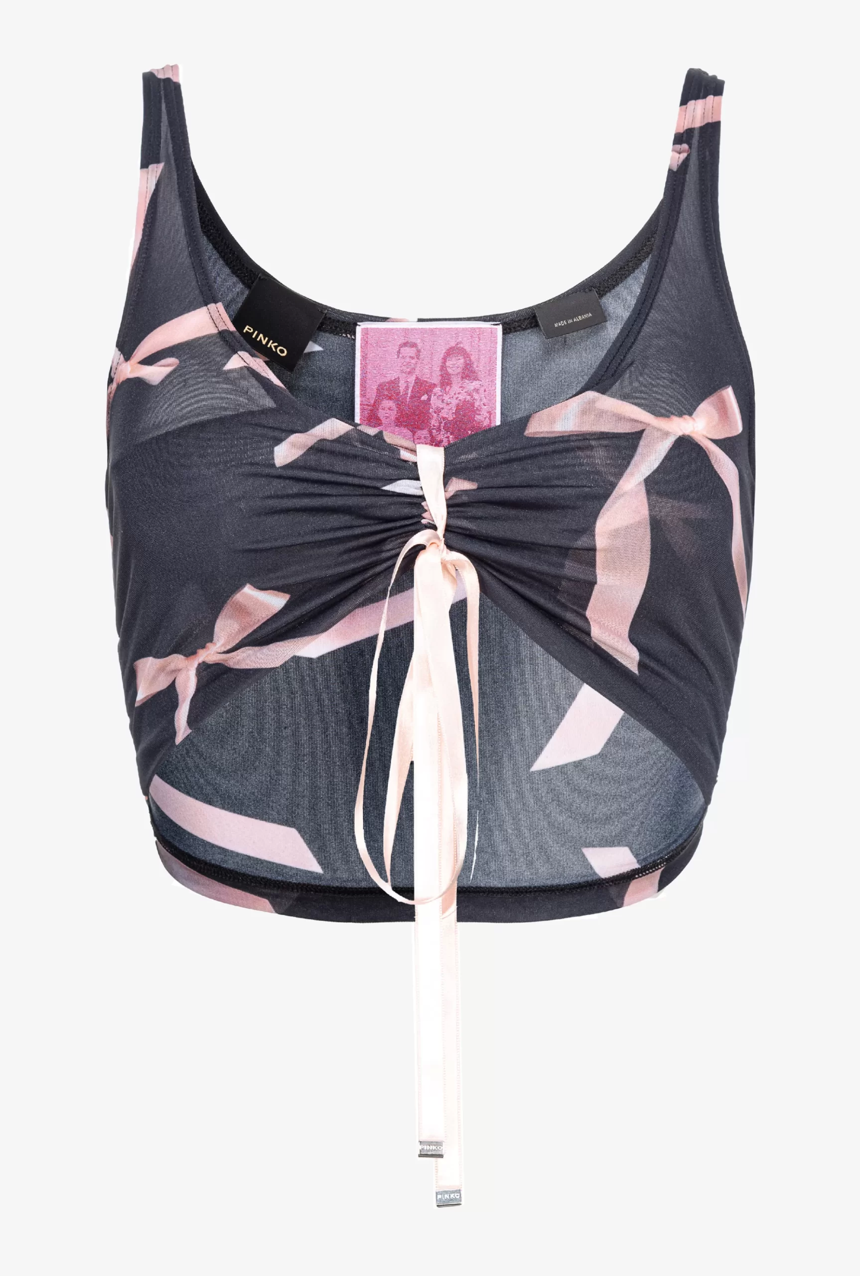 PINKO Reimagine Bow-print Crop Top By Patrick McDowell Shop