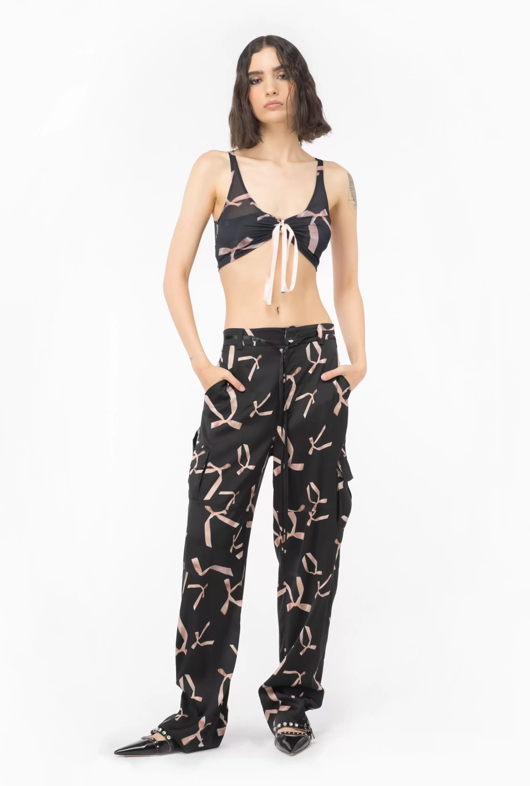 PINKO Reimagine Bow-print Crop Top By Patrick McDowell Shop