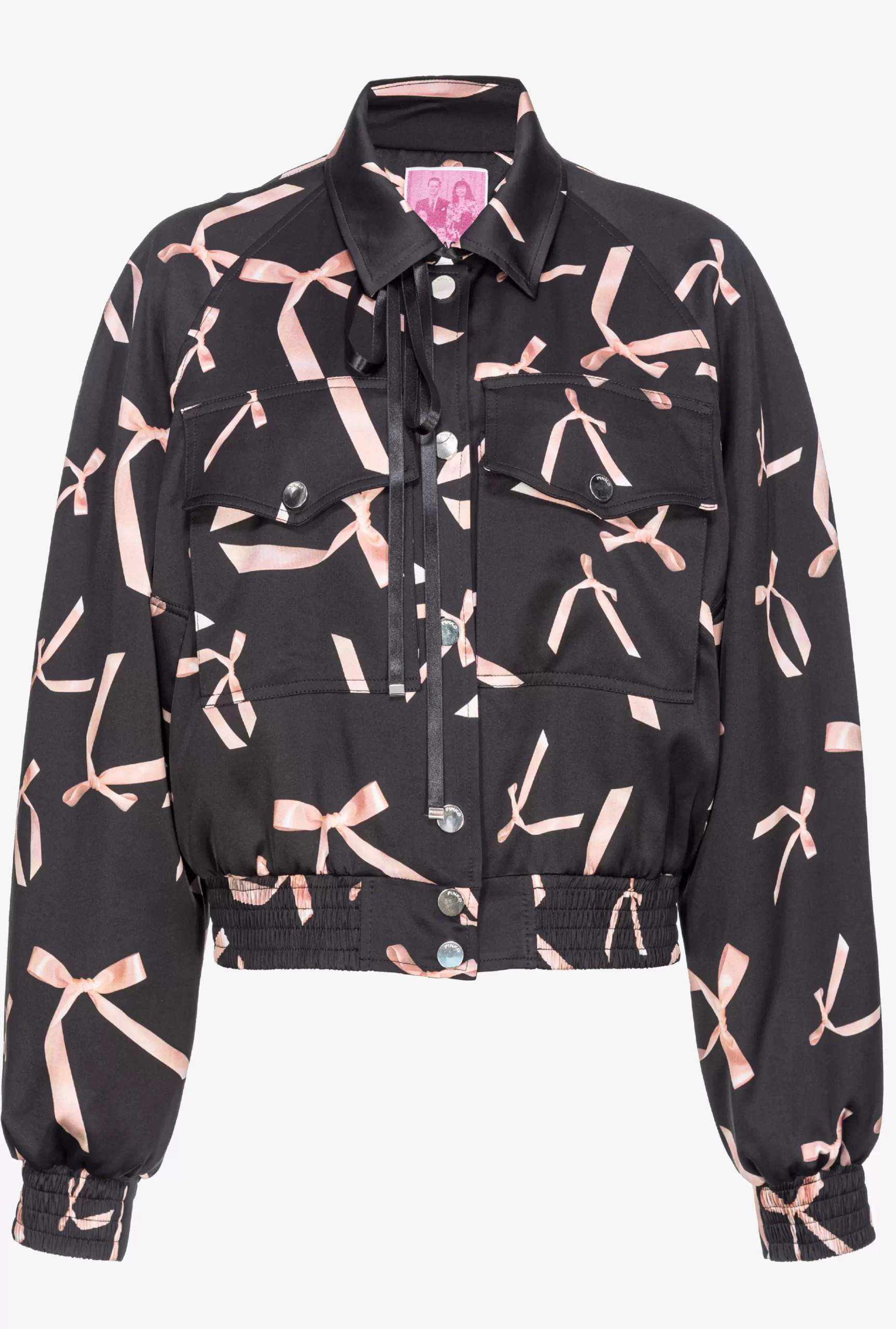 PINKO Reimagine Bow-print Satin Bomber Jacket By Patrick McDowell Cheap