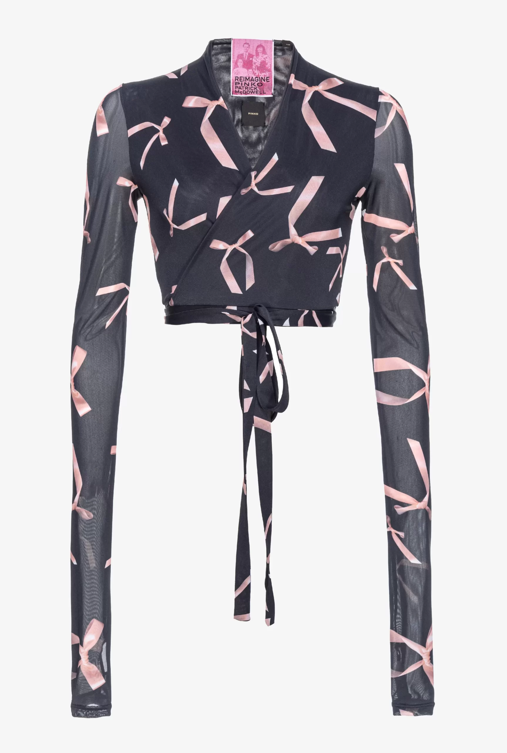 PINKO Reimagine Bow-print Short Cardigan By Patrick McDowell Hot