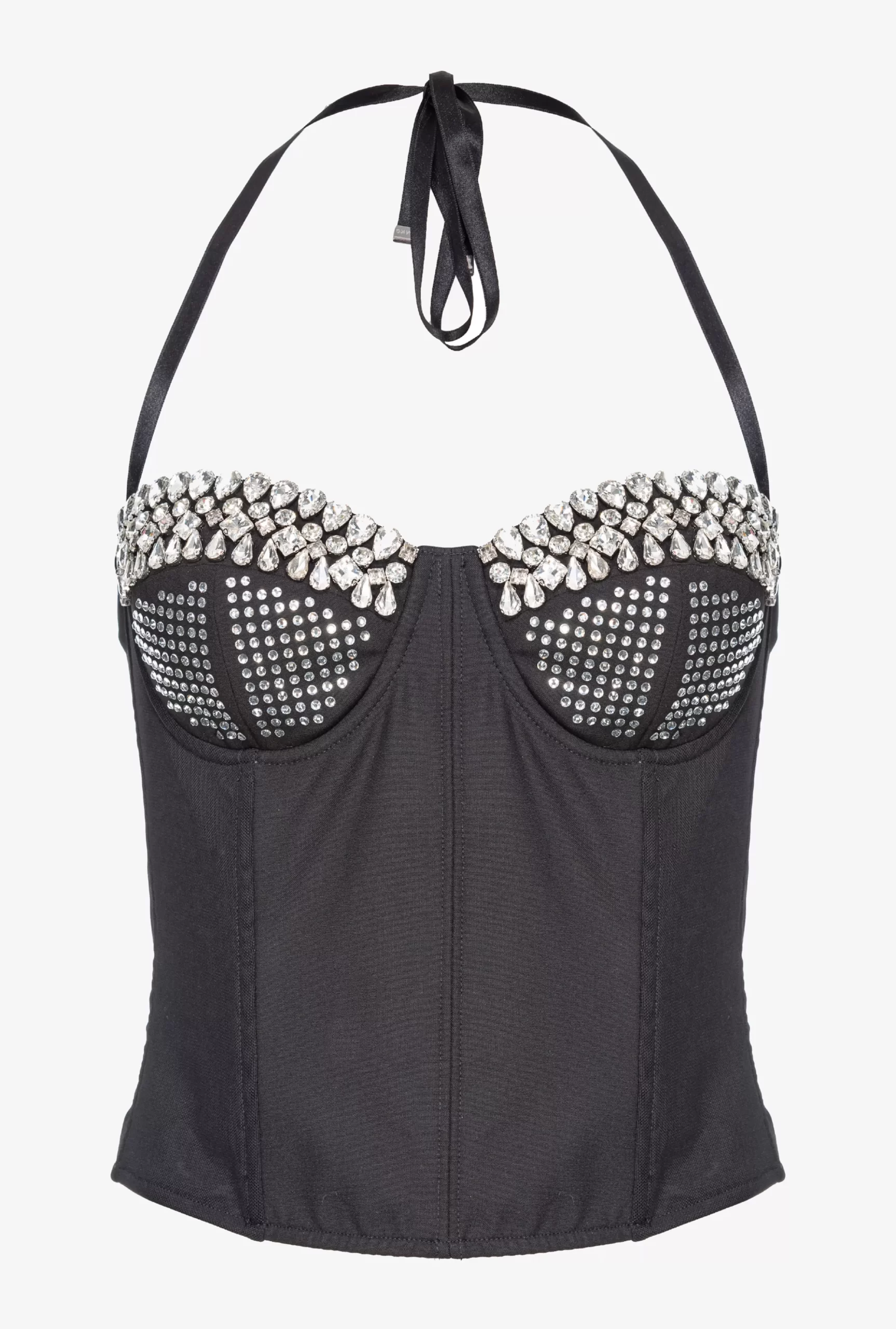 PINKO Reimagine Rhinestoned Bustier Top By Patrick McDowell Best