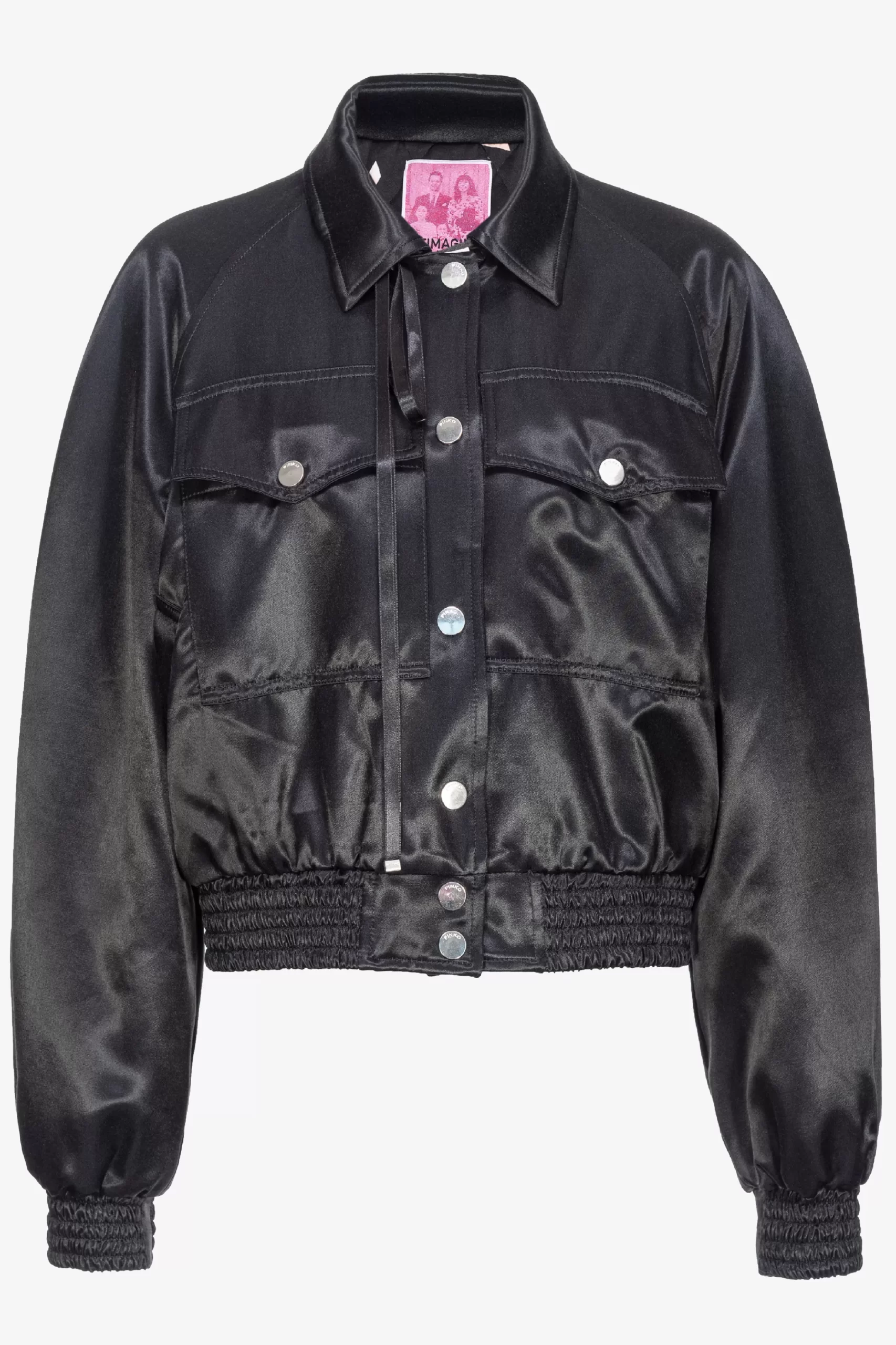 PINKO Reimagine Satin Bomber Jacket By Patrick McDowell Hot