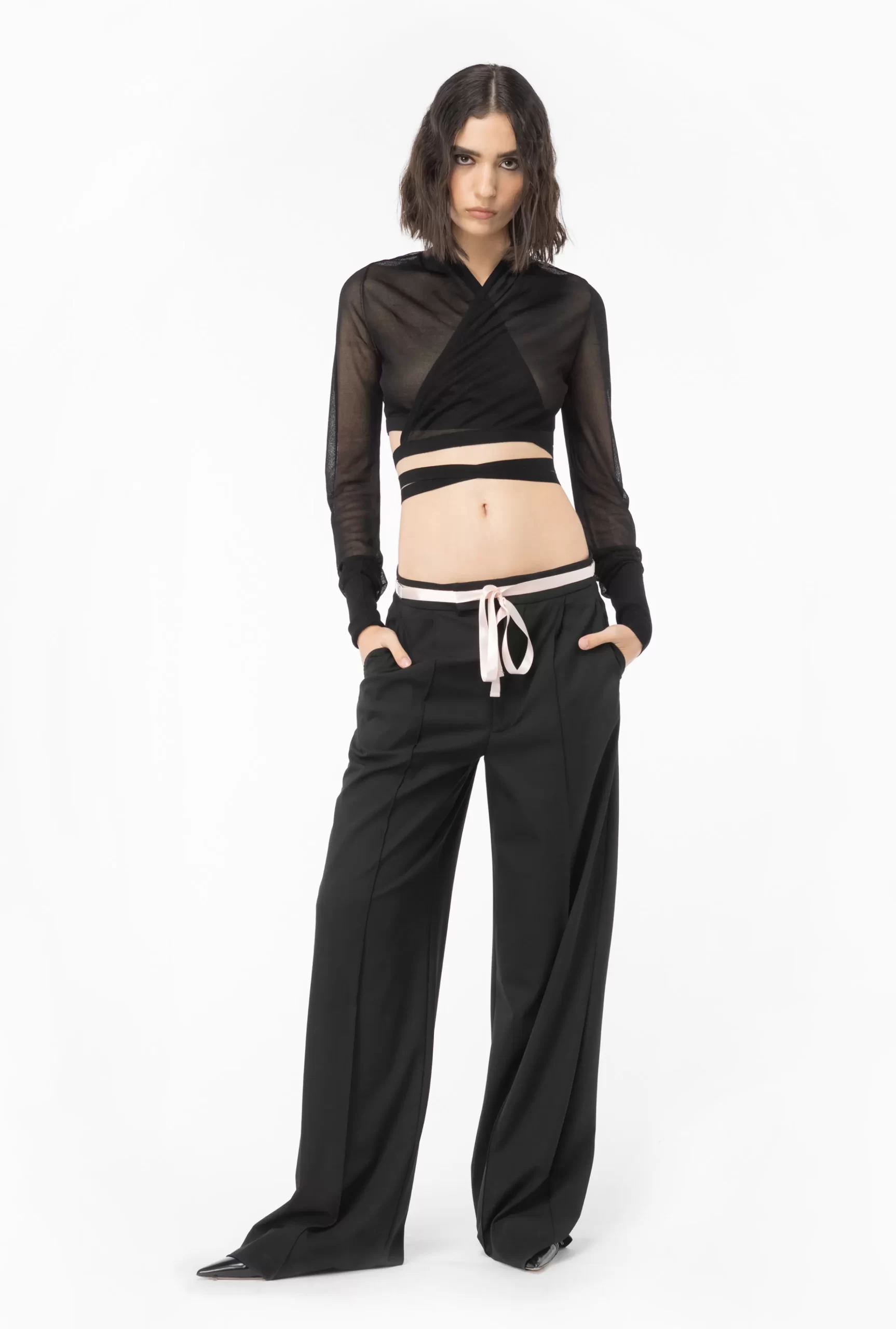 PINKO Reimagine Trousers With Ribbon By Patrick McDowell Hot