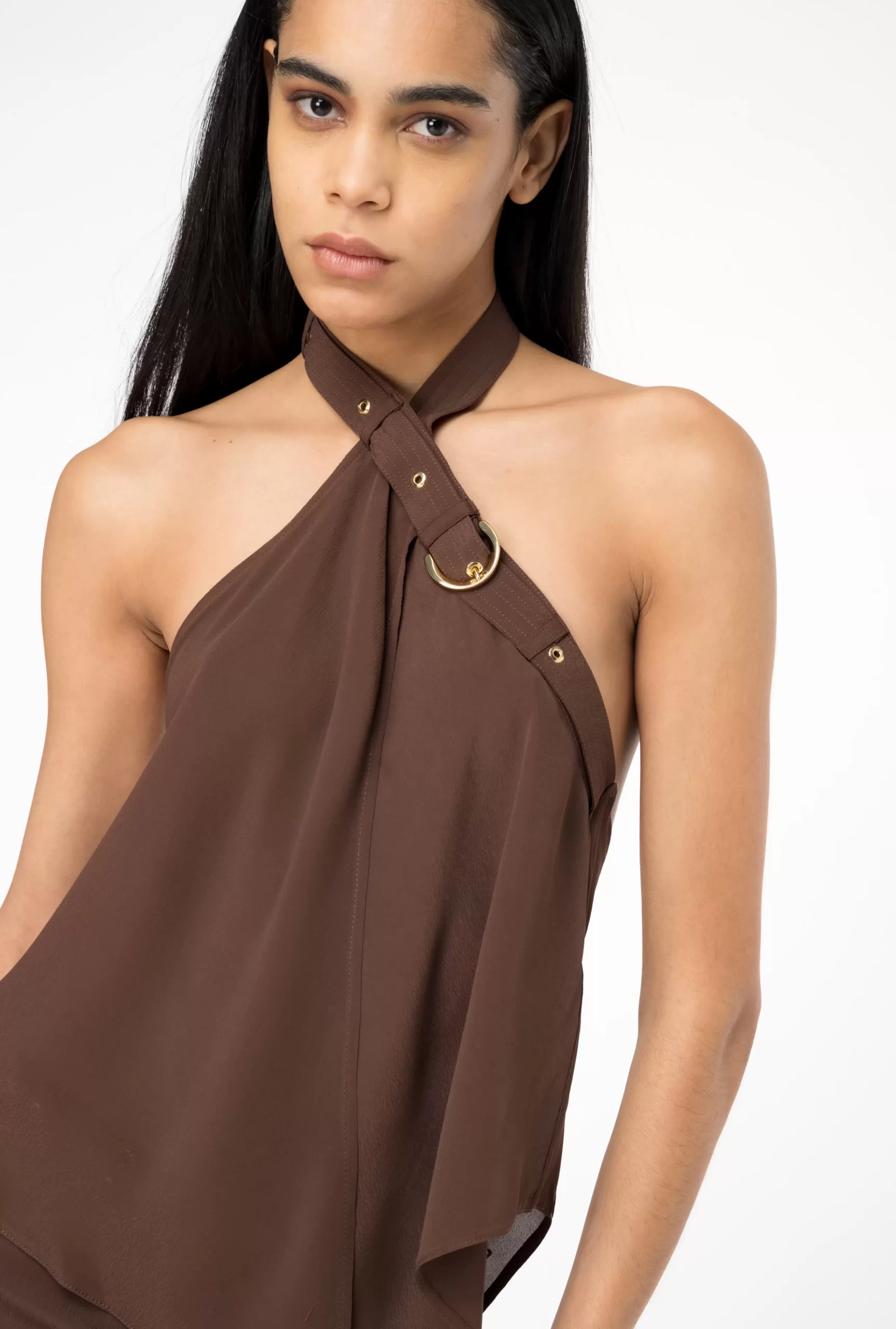 PINKO Plunging-neck Top With Strap Store