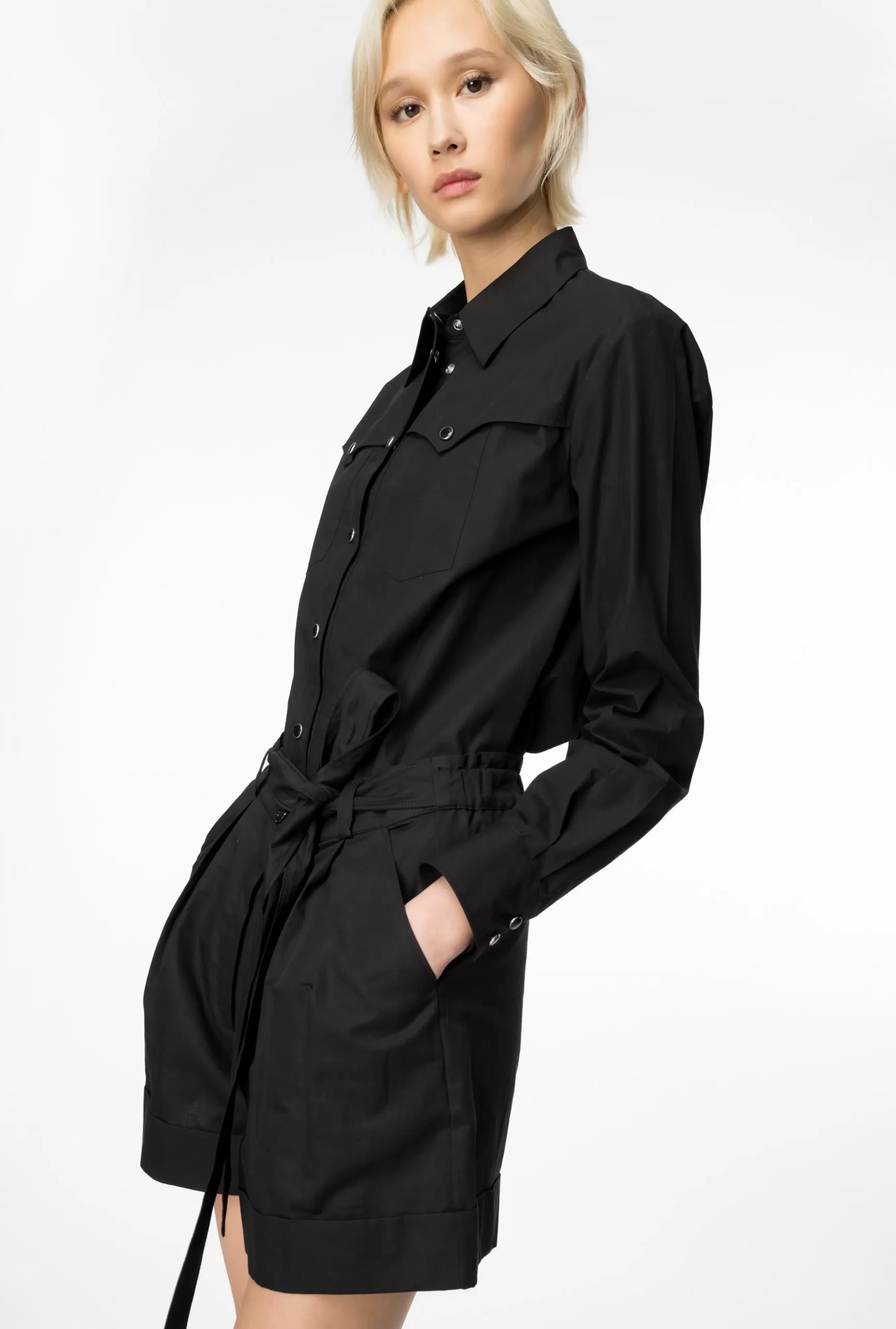 PINKO Poplin Shirt With Pointed Yoke Shop